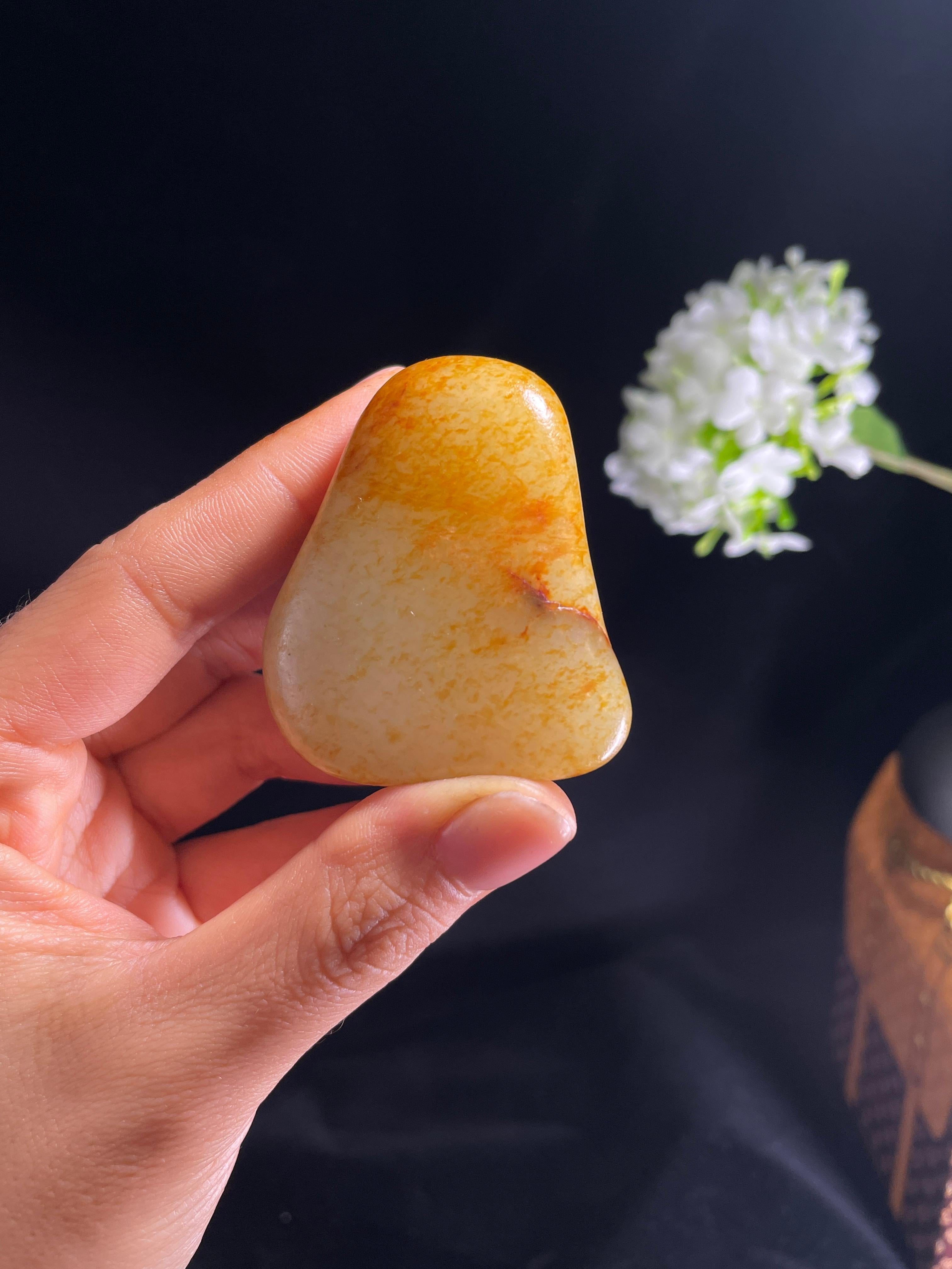 和田玉白玉洒金皮籽料原石（yc264633） – 添福玉器