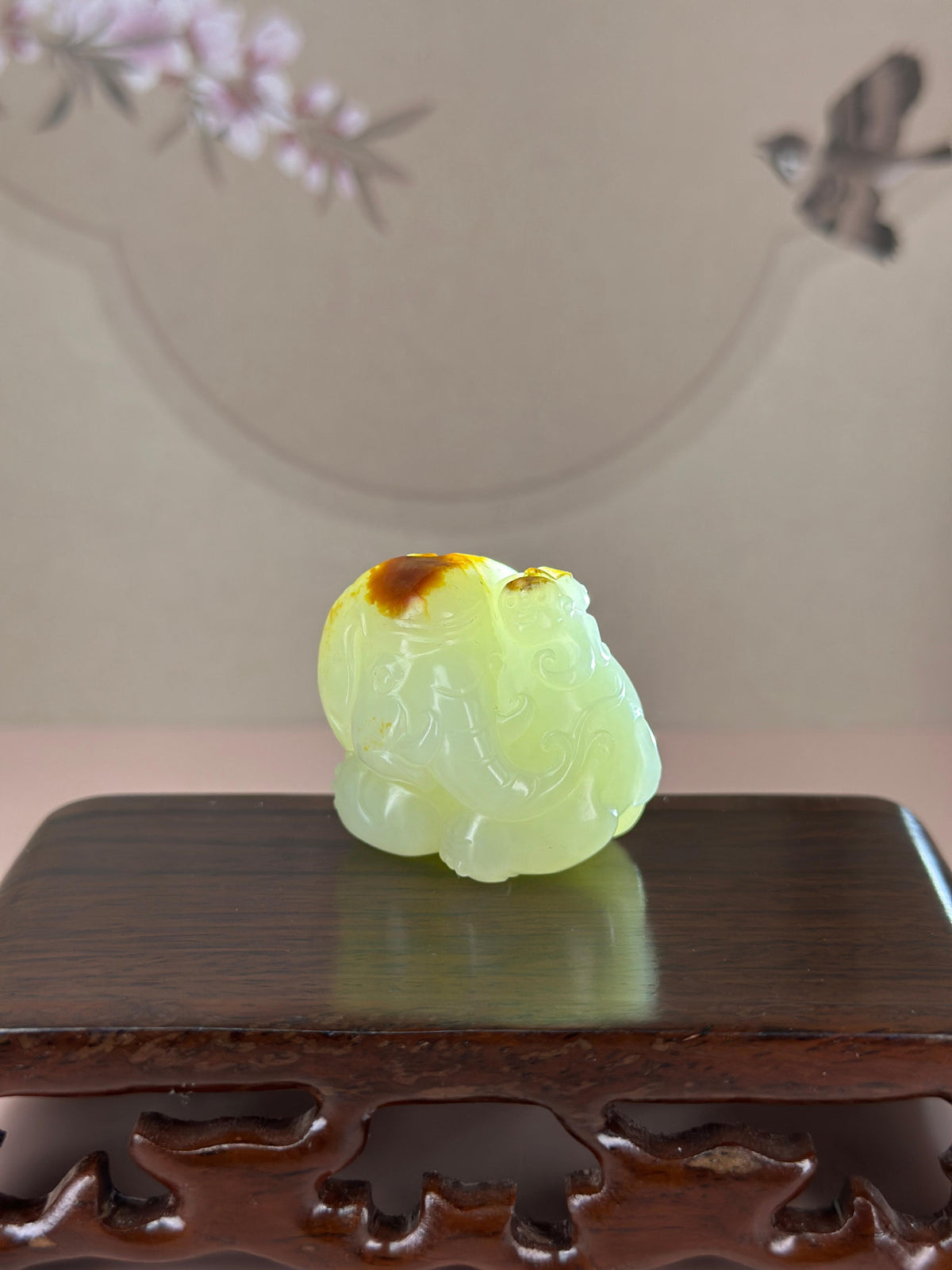 精品新疆和田玉聚红皮籽料封侯拜相挂件（yc775468）