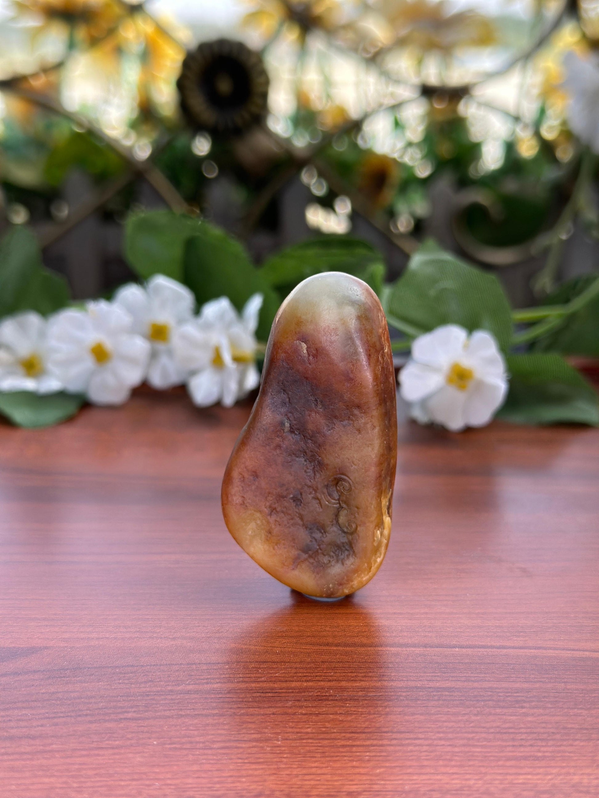 和田玉红沁籽料财神挂件（yc708004）