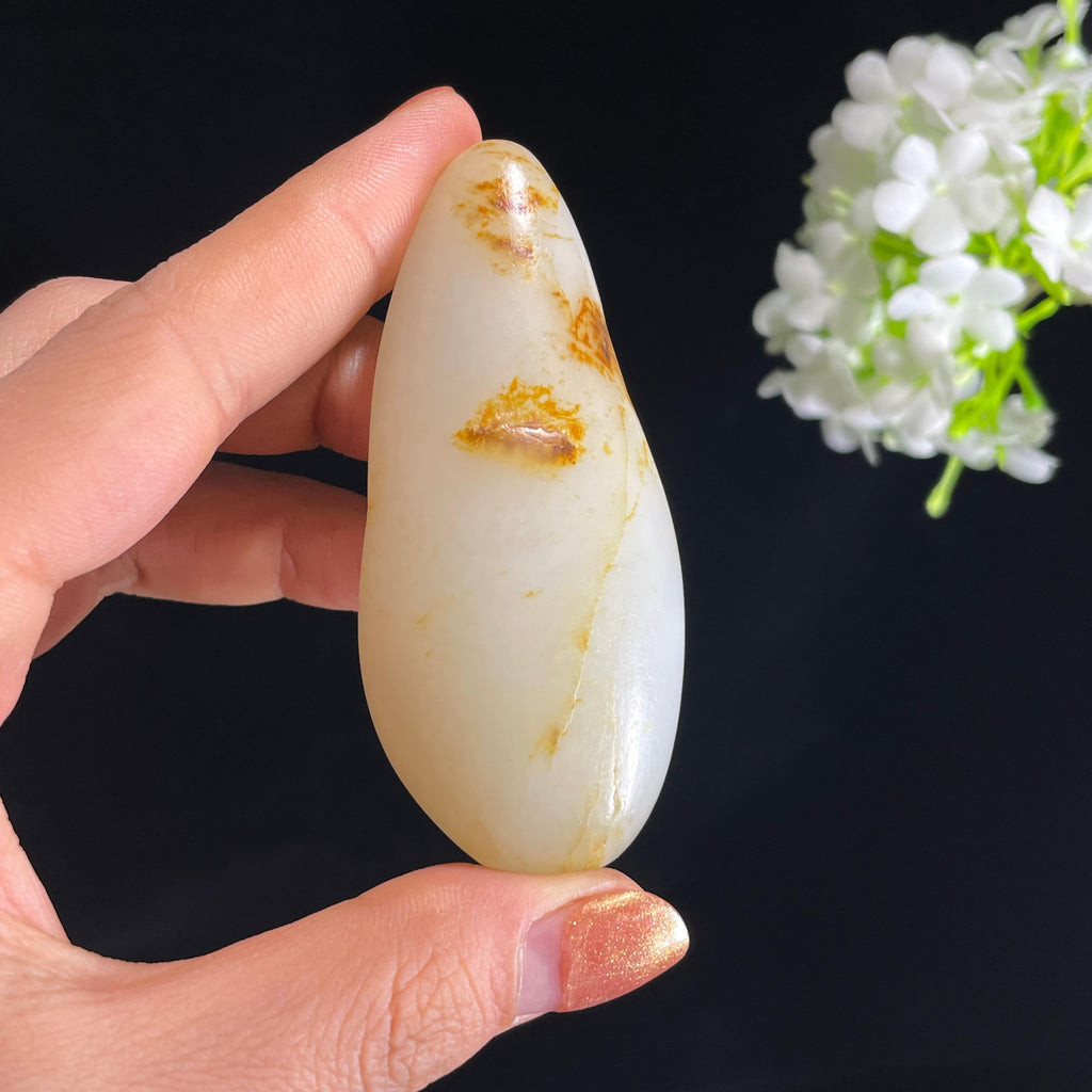 和田玉高青白“繁花铺玉”意境洒金皮籽料（yc411285）