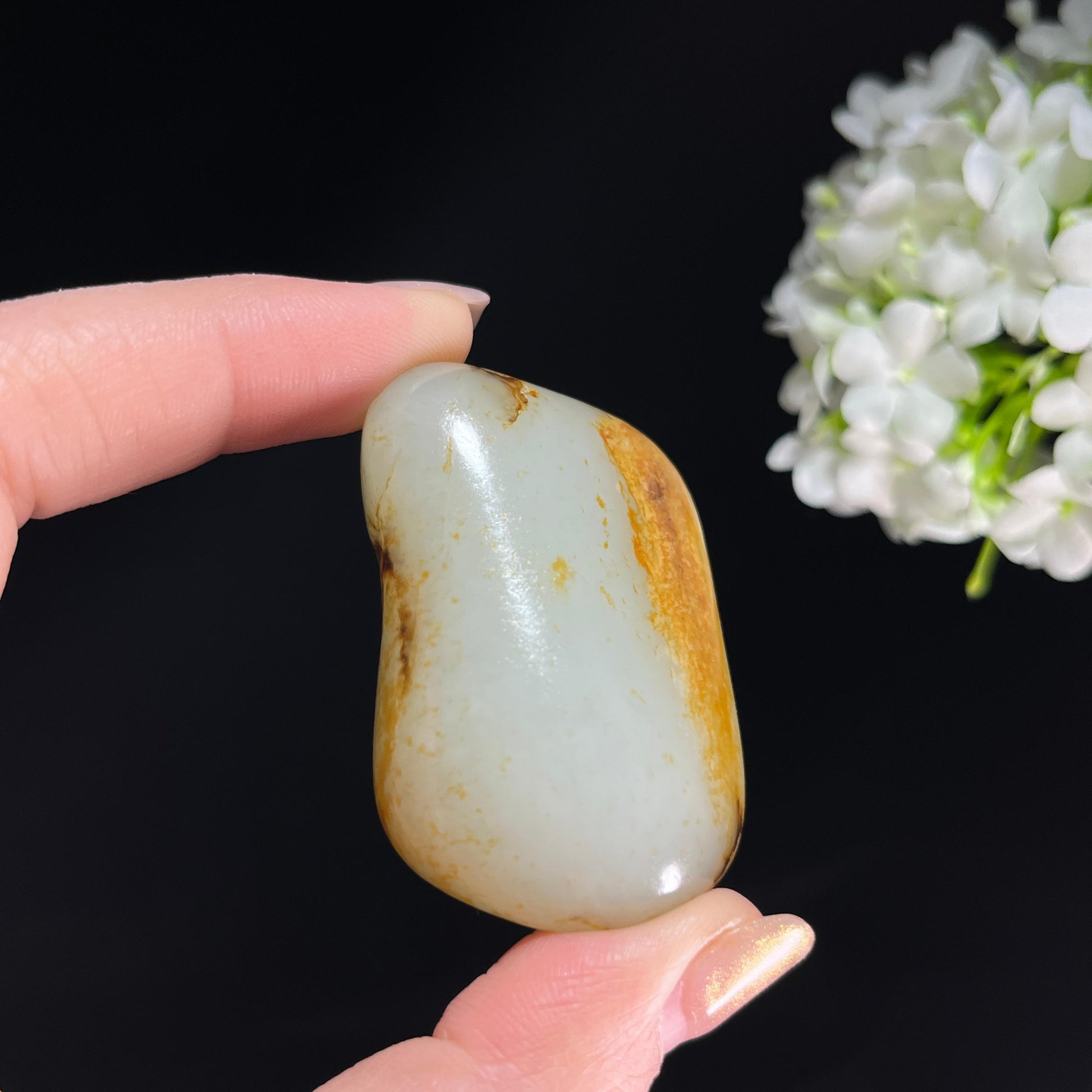 和田玉白玉“梅痕印玉”彩皮籽料（yc350479）