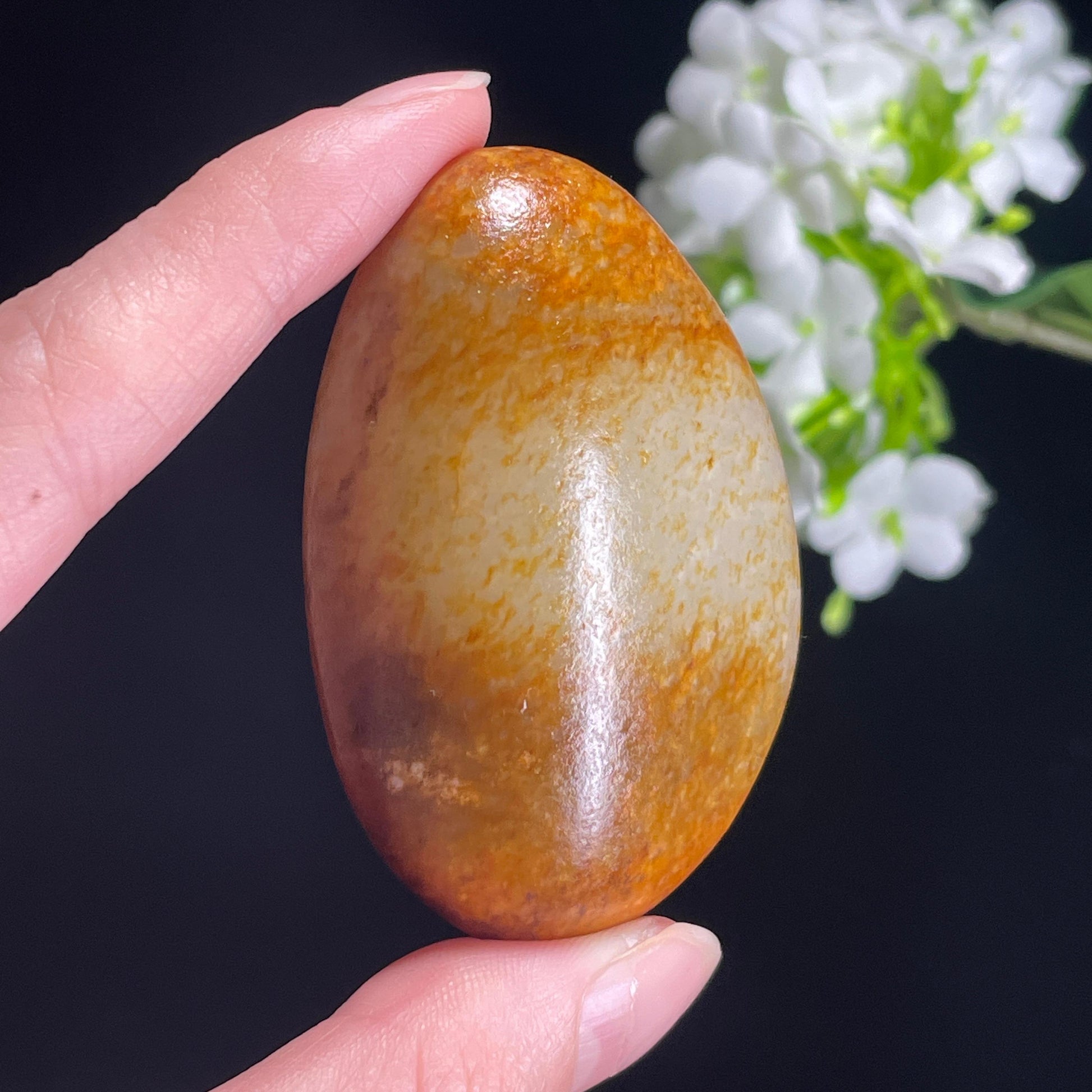 和田玉青白玉“金珀玉核”黄沁籽料（yc316431）