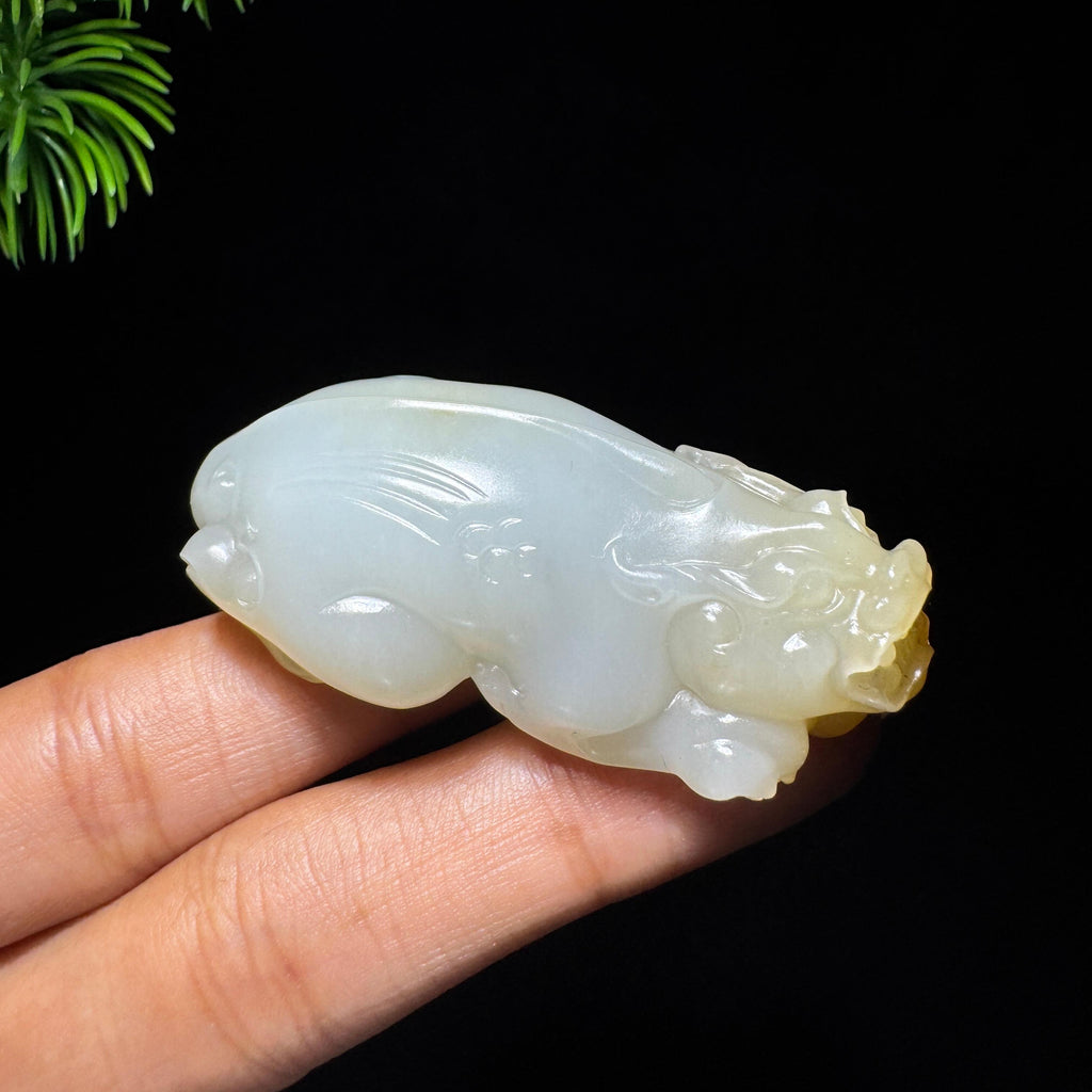 和田玉山料糖白玉貔貅（yc732568）