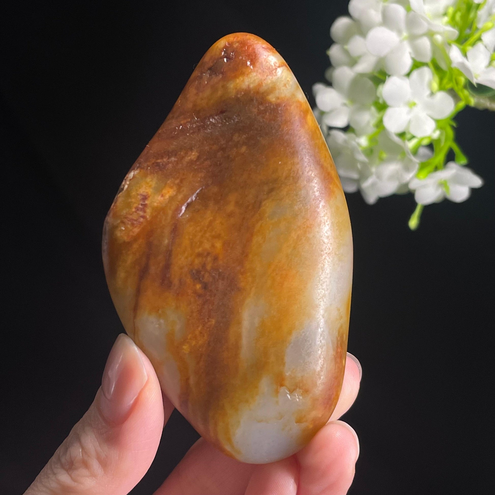 和田玉白玉青花洒金聚红皮“鸿运流金”籽料原石（yc311051）
