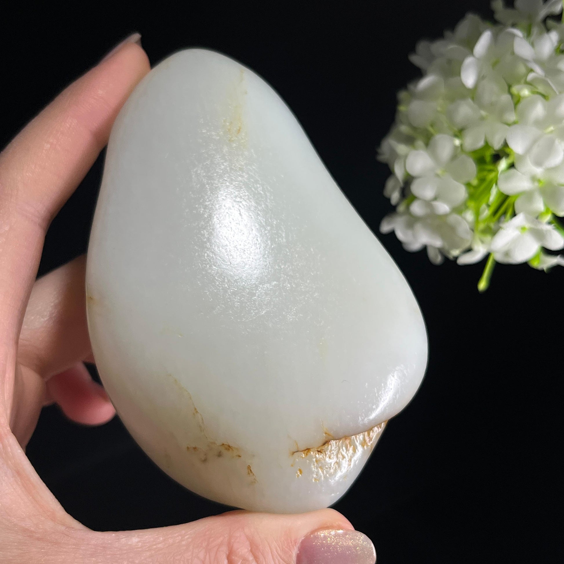 和田玉白玉“寒波照月”洒金皮籽料（yc353898）