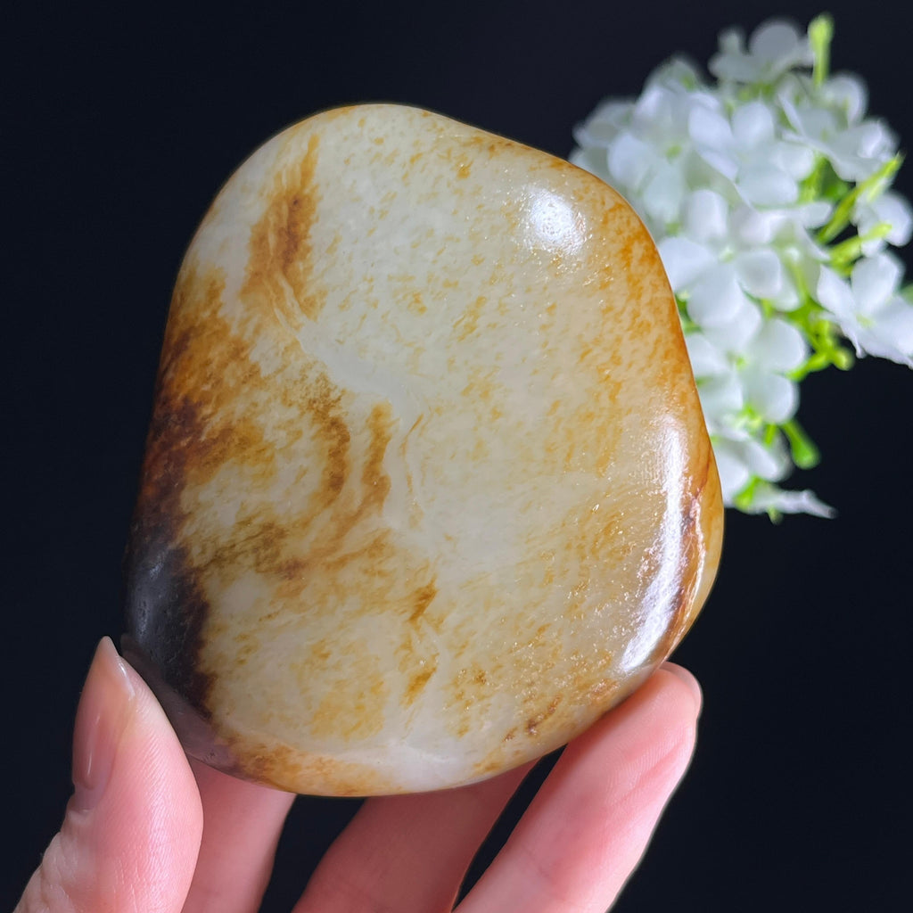 和田玉白玉“浮光静影”通体洒金皮籽料（yc350961）