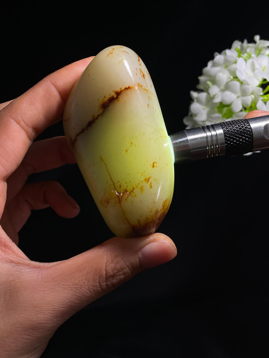 和田玉白玉聚红皮籽料原石（yc264999）