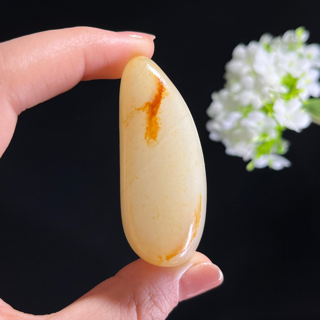 新疆天然和田玉白玉“金缕凝脂”洒金皮籽料原石（yc281507）