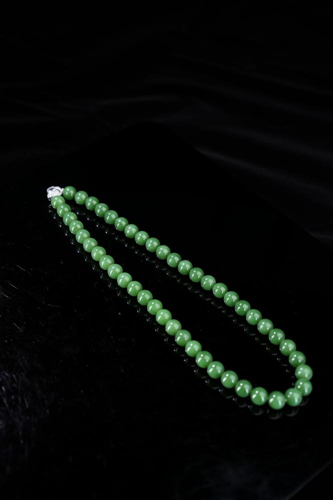 新疆天然和田玉碧玉项链5（yc253342）