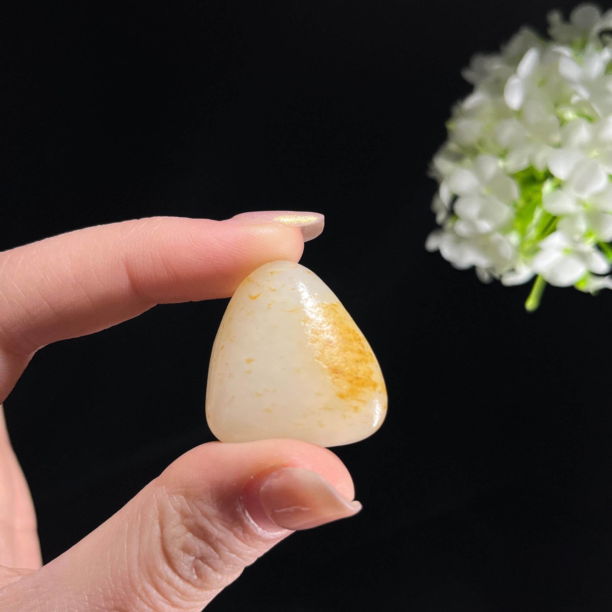 和田玉白玉“秋星暖金”洒金皮籽料（yc353873）