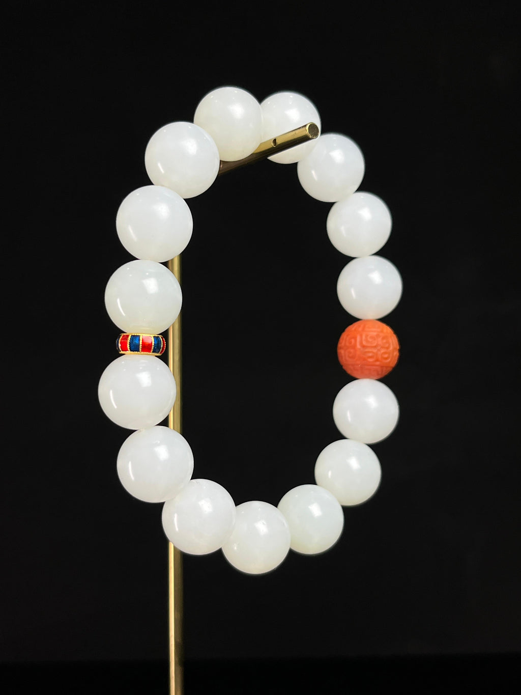 和田玉白玉手串（13卡）（yc233336）