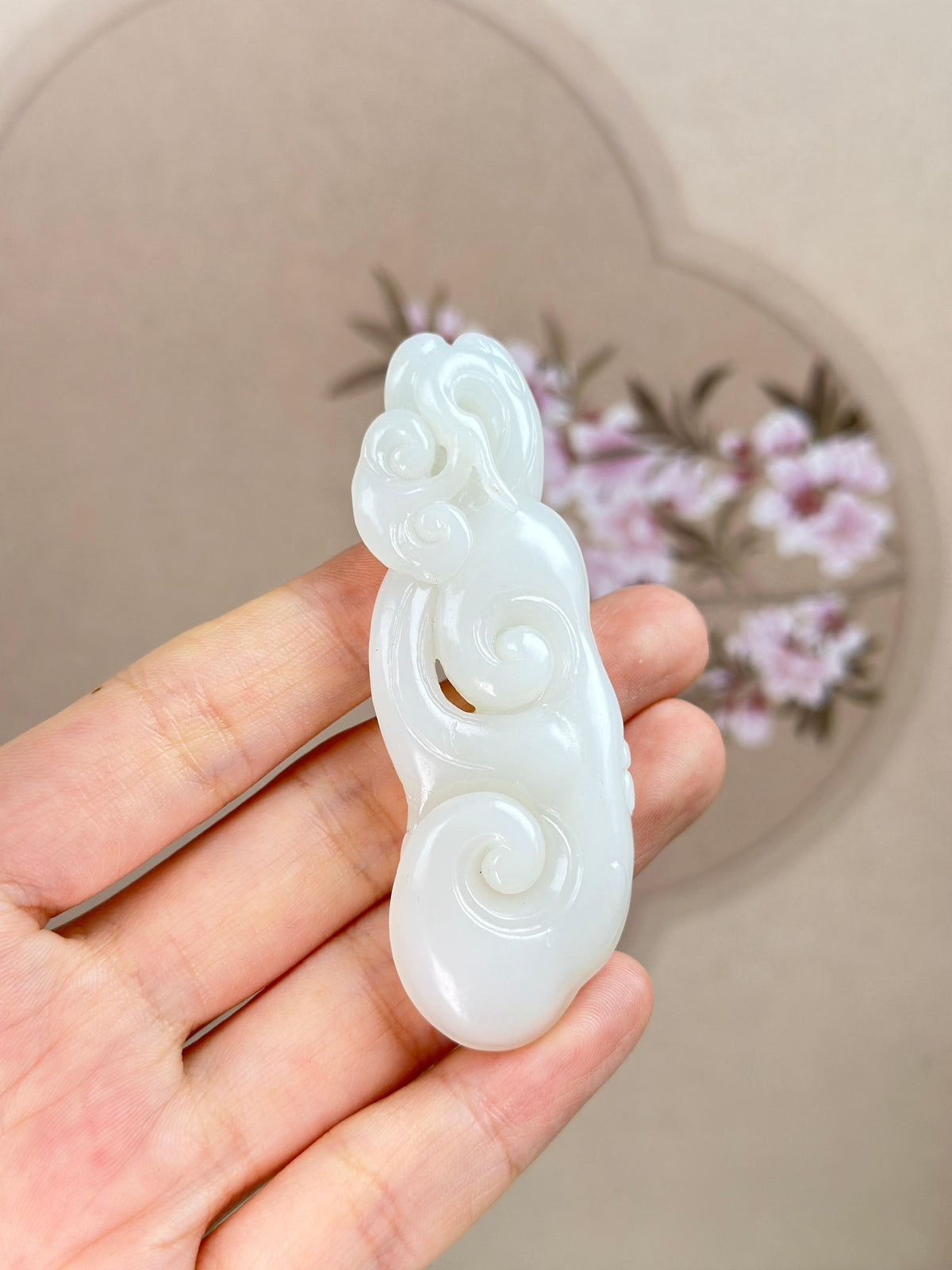 和田玉白玉如意挂件（yc750463）