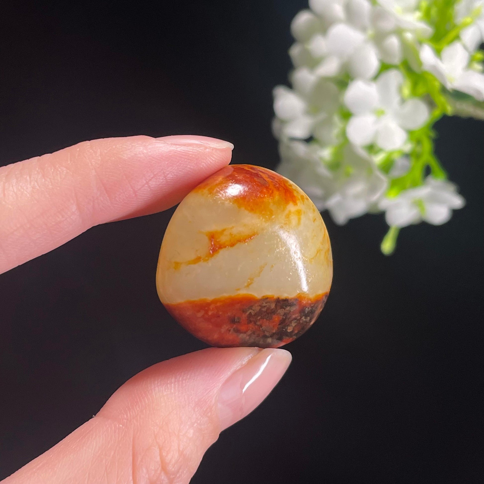 和田玉白玉洒金聚红皮“朝暮承光”籽料原石（yc311965）