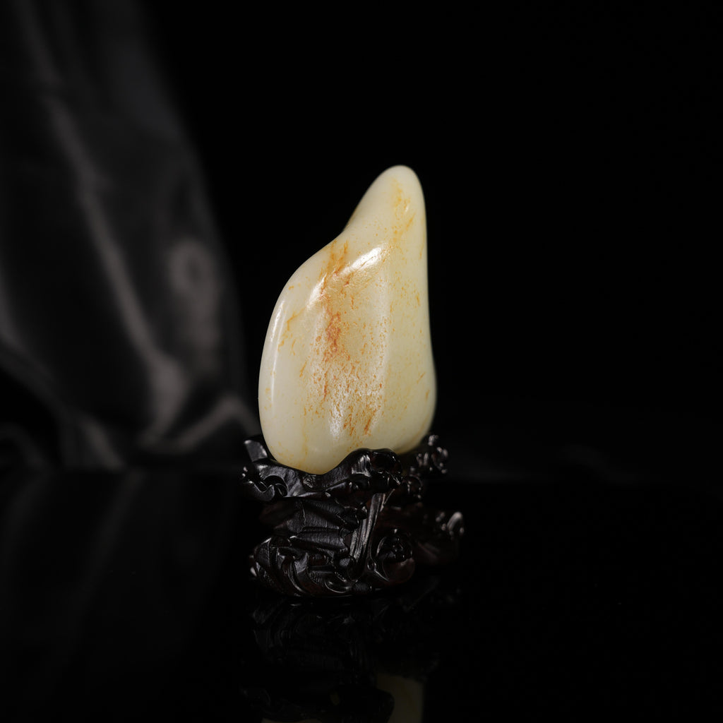 新疆和田玉“流金绘心”白玉洒金皮籽料（yc450481）