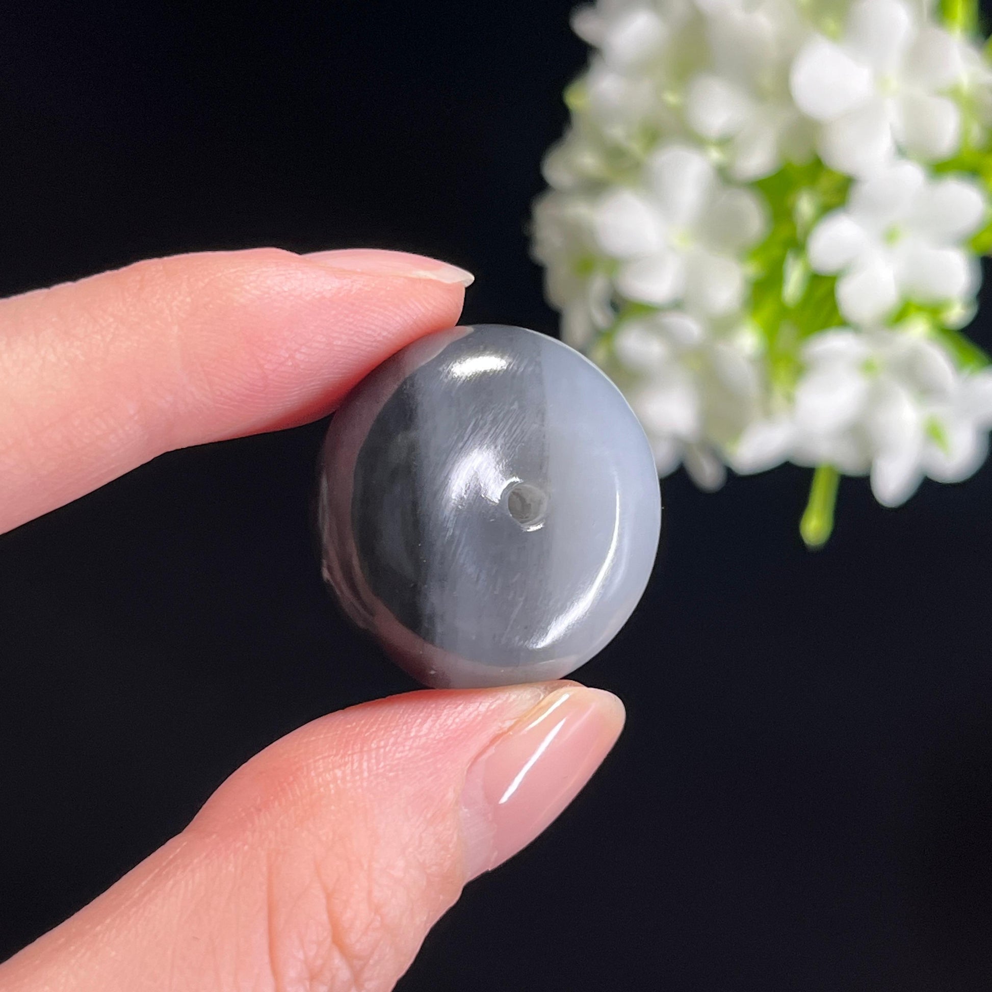 天然和田玉“圆满呈祥”籽料青花平安扣（yc339131）