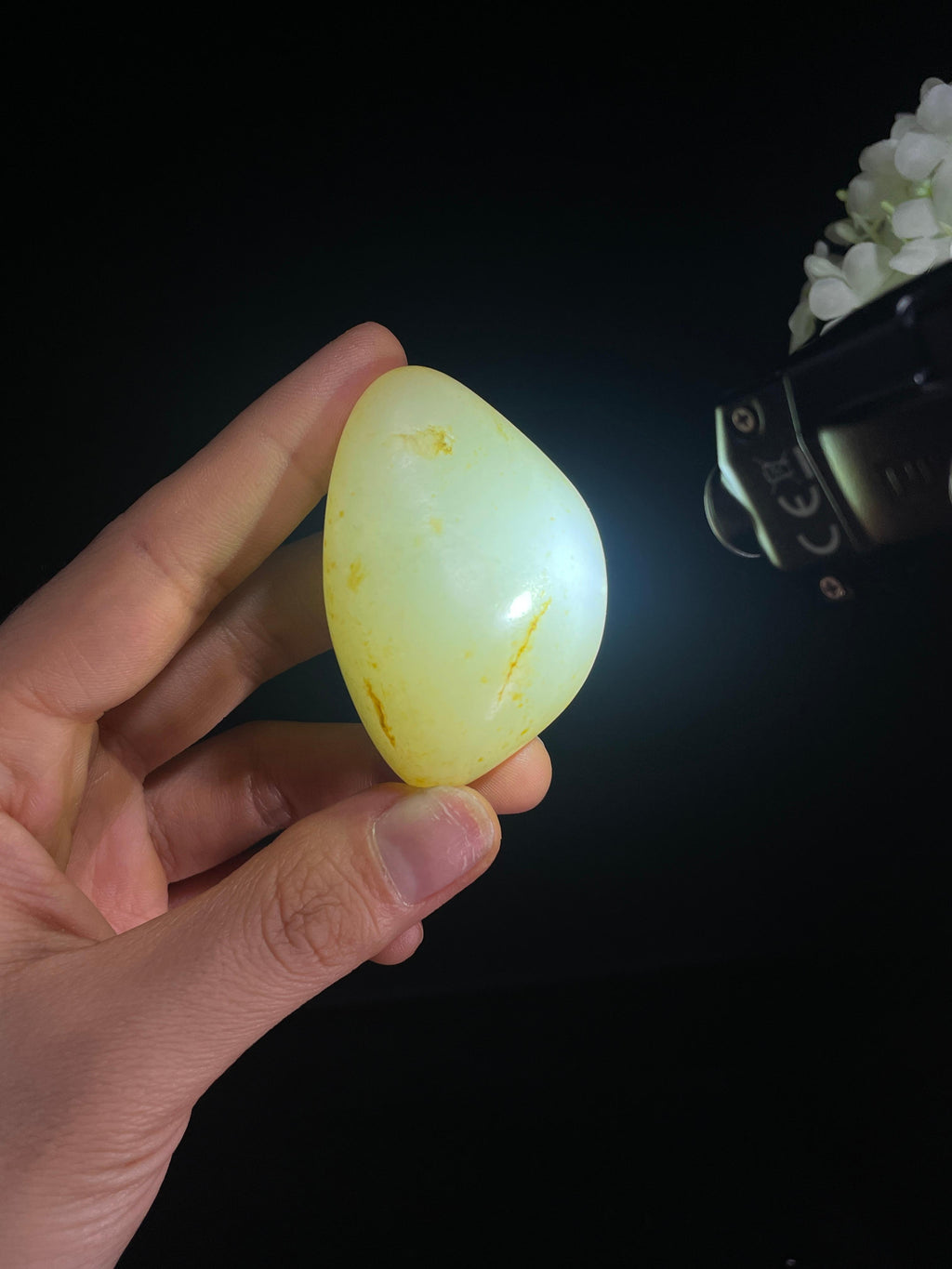 和田玉白玉洒金皮“玉露金痕”籽料原石（yc287429）