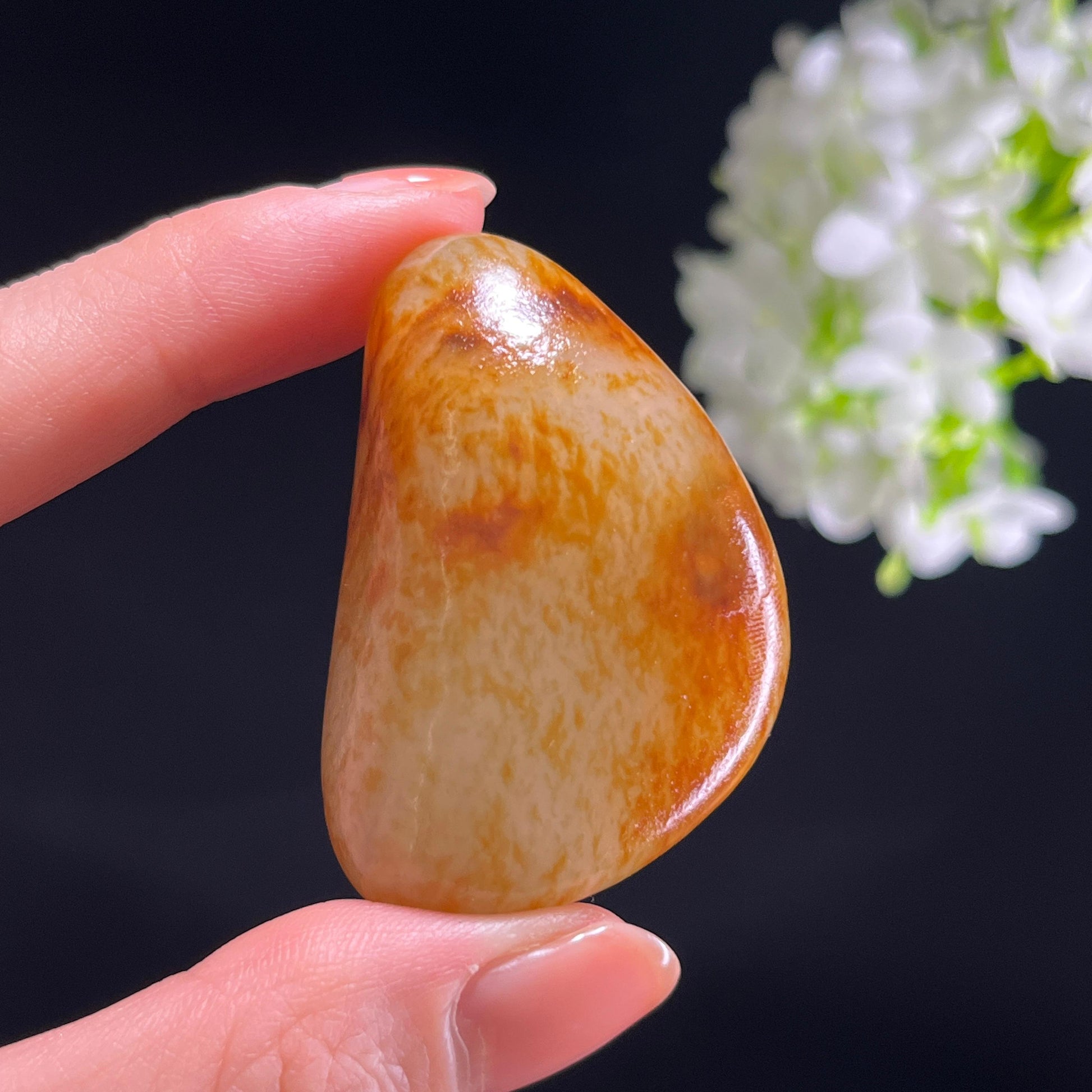 和田玉白玉“秋光流霞”红皮洒金皮籽料（yc345792）