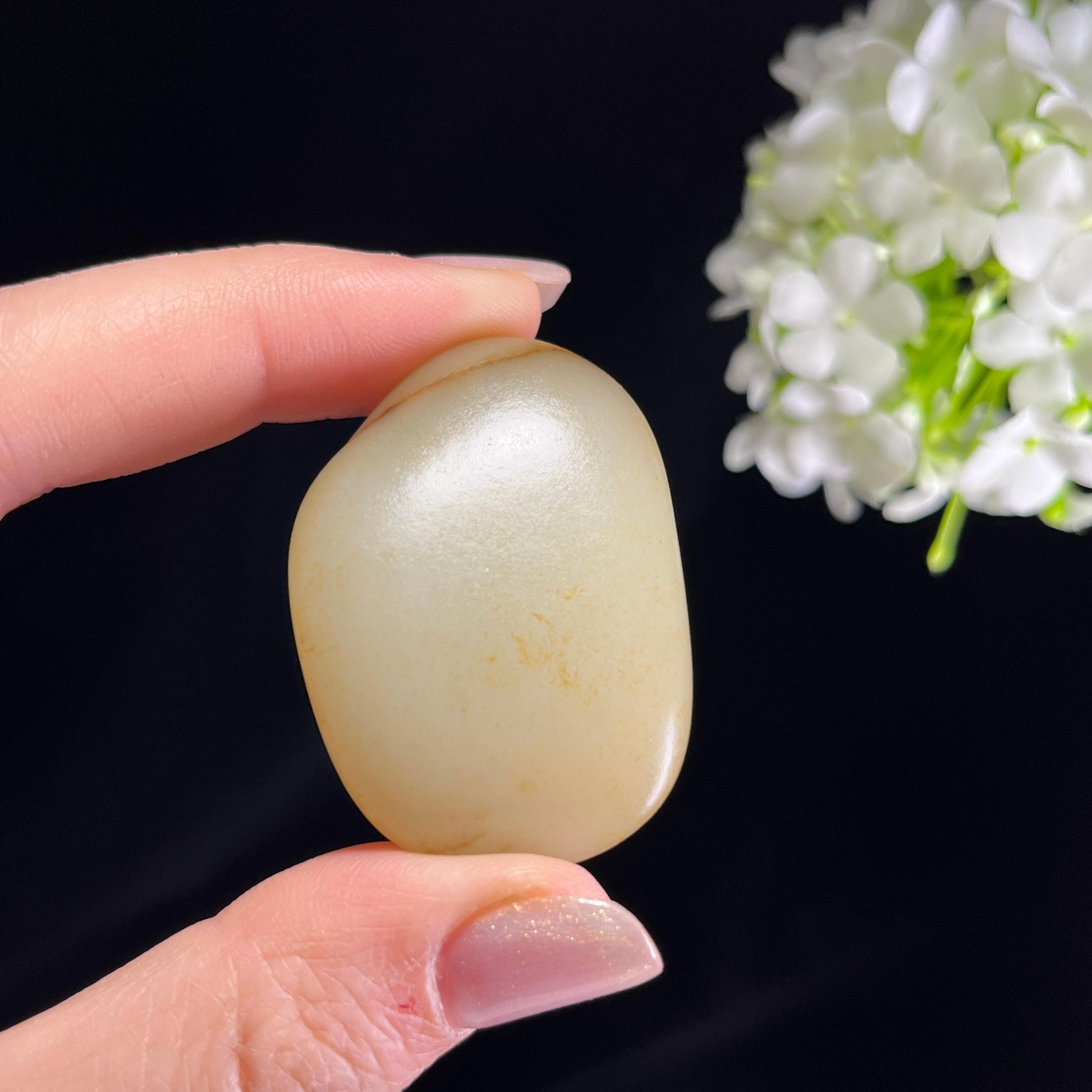 和田玉青白玉“一痕秋韵”淡洒金皮籽料（yc354529）