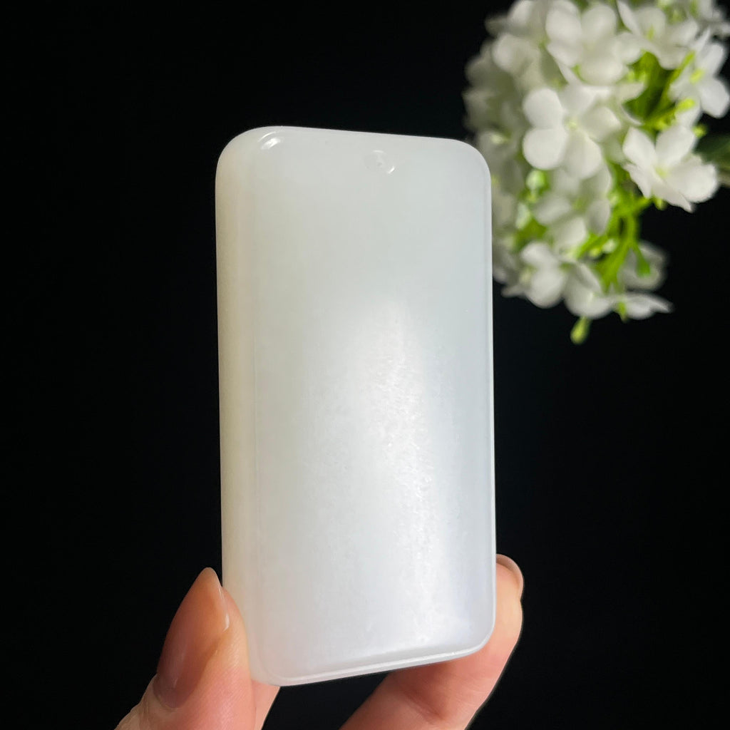 和田玉“玉鉴澄明”羊脂白玉无事牌（yc349501）