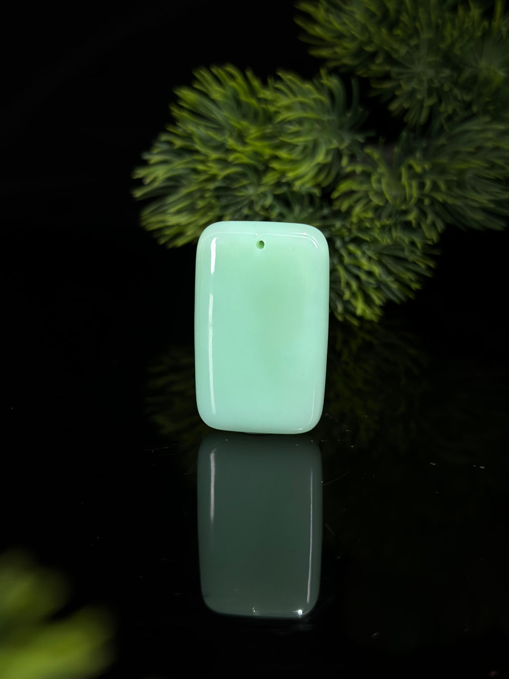 和田玉薄荷绿小无事牌（yc496624）