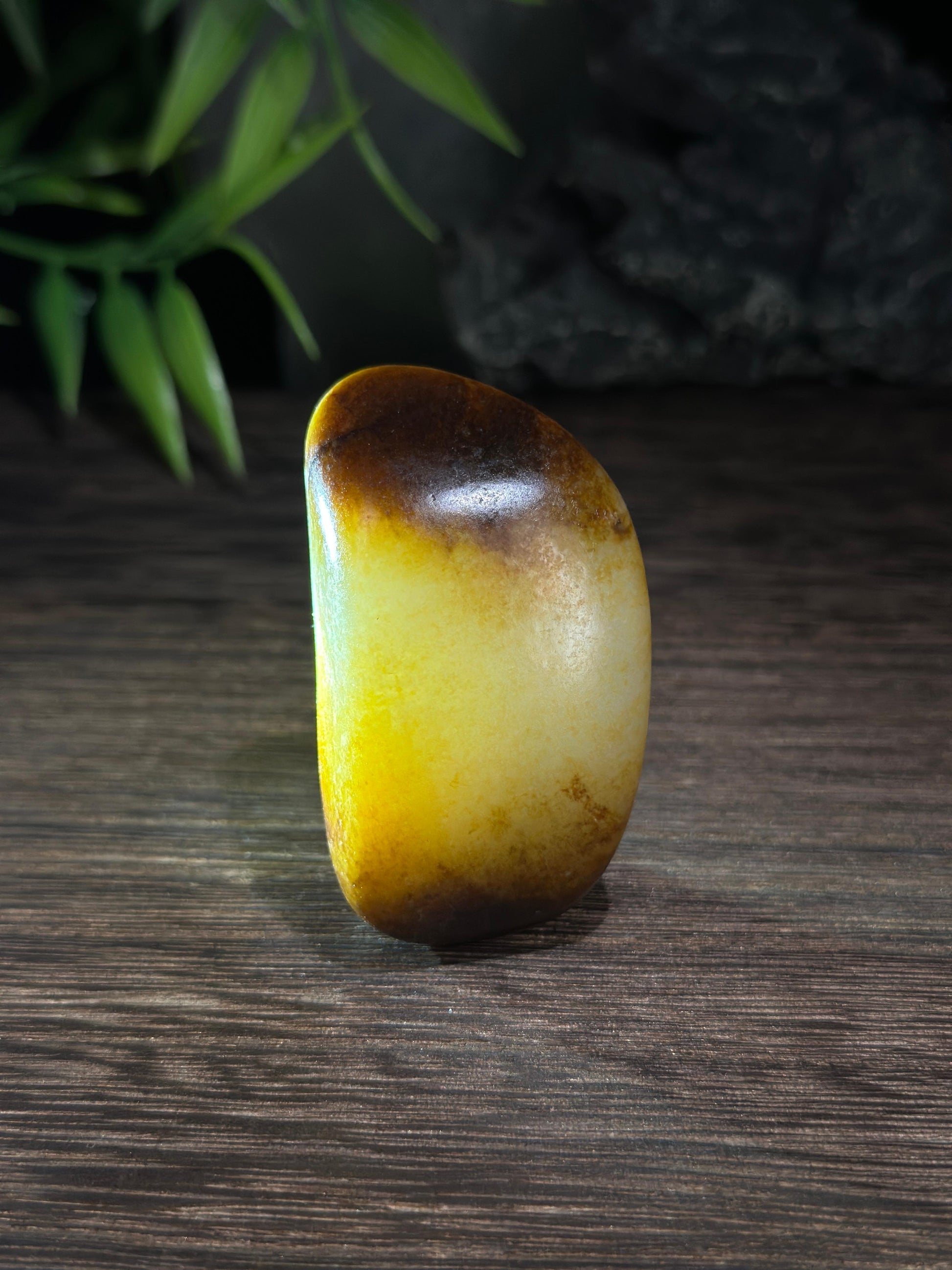 新疆和田玉珍品白玉黑秋梨皮籽料手把件（yc716059）