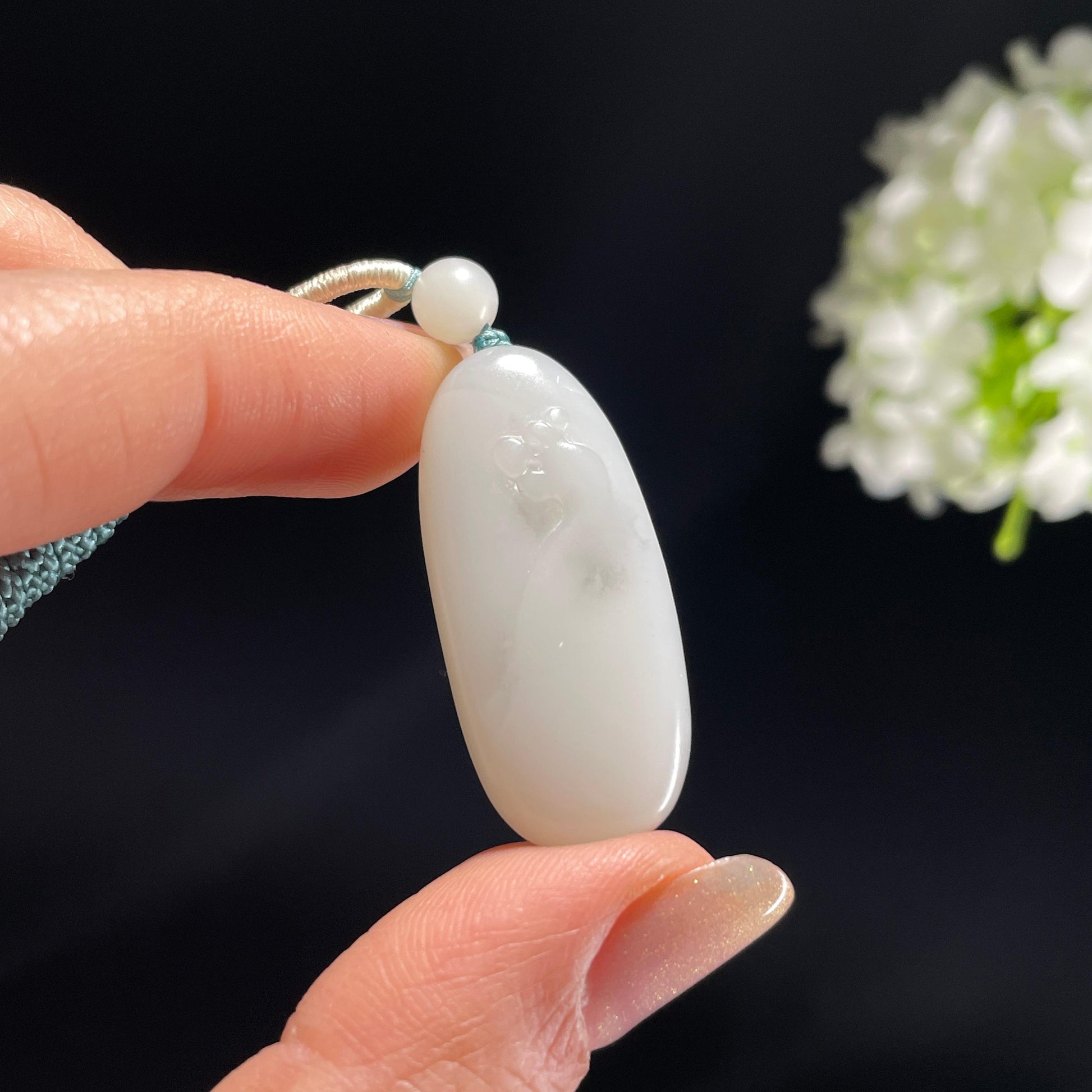 新疆天然和田玉白玉一路连科雕刻挂件（yc360338）