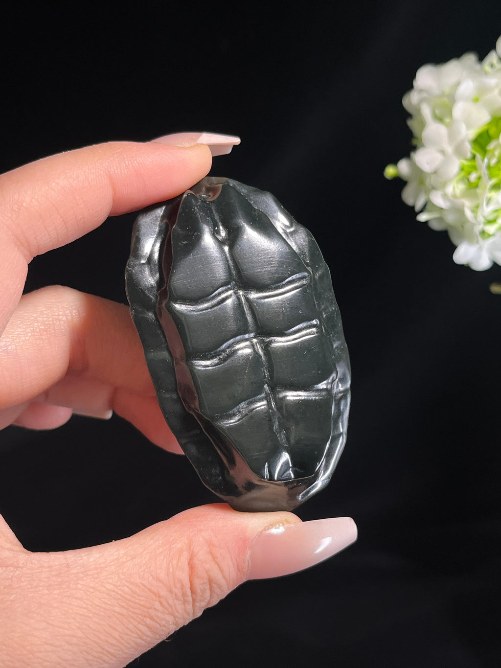 新疆天然和田玉塔青料龙龟“延年益寿”小手把件（yc260252）