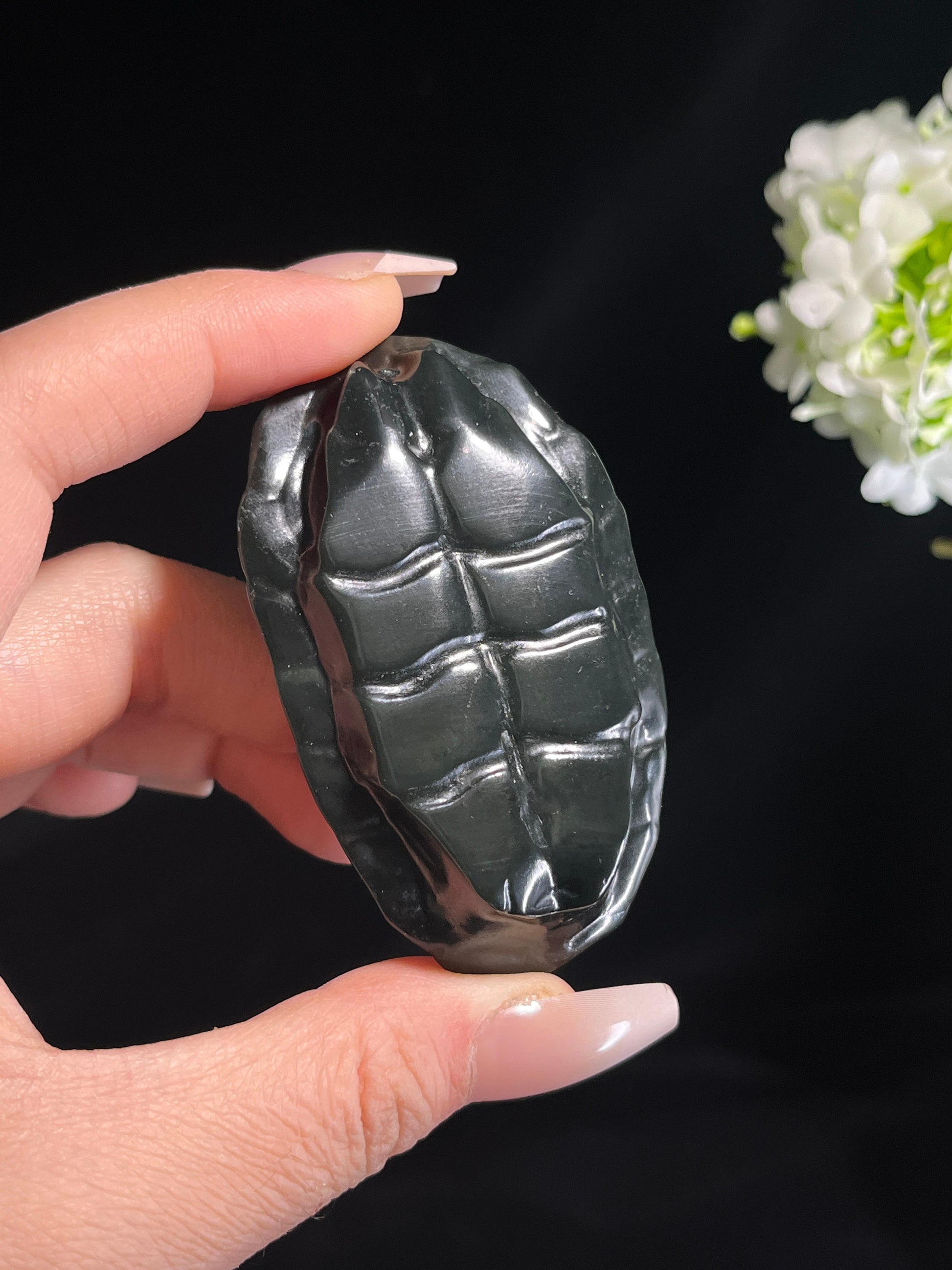 新疆天然和田玉塔青料龙龟“延年益寿”小手把件（yc260252）