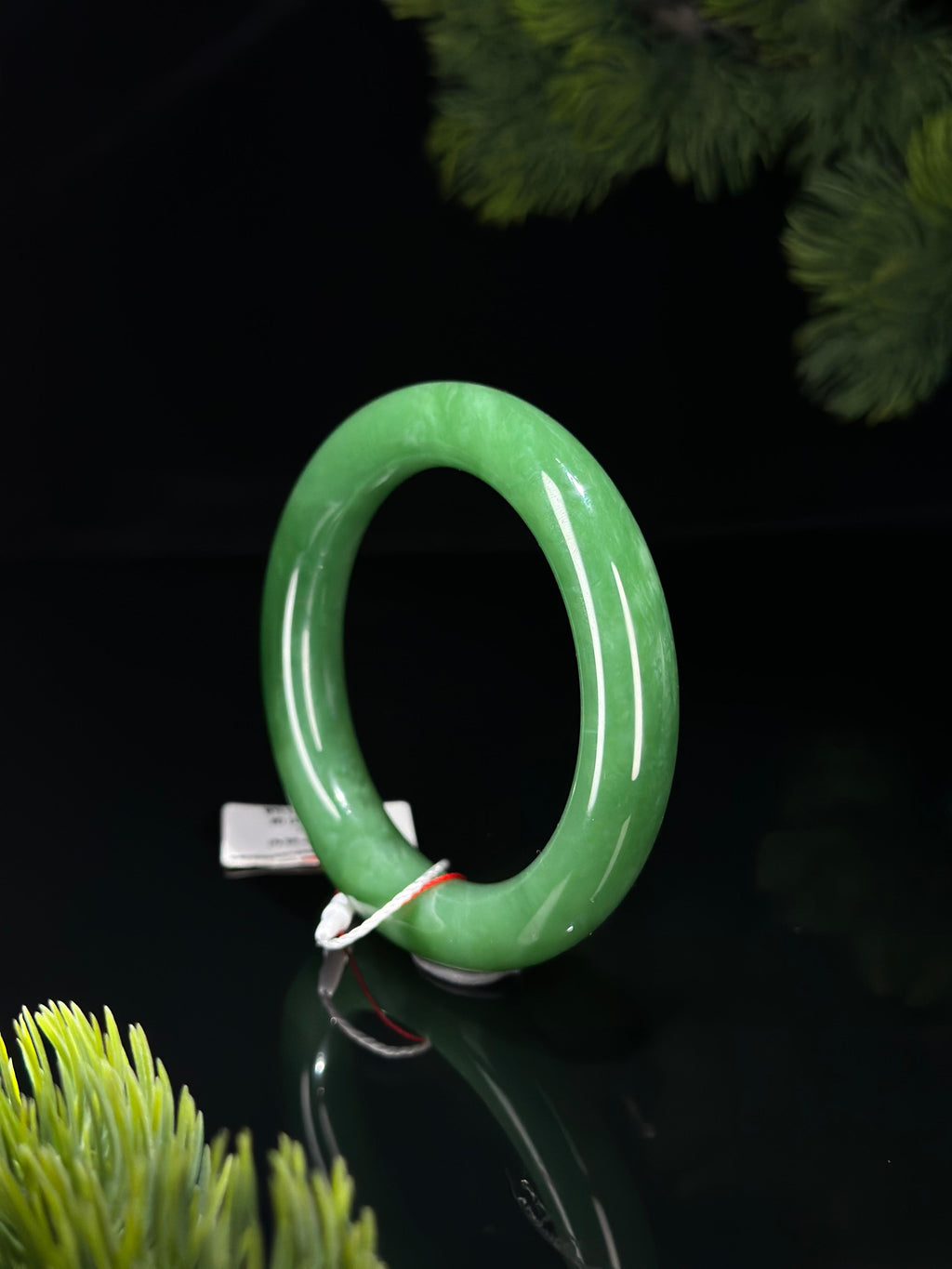 和田玉珍品碧玉平安镯（卡57）（yc526285）