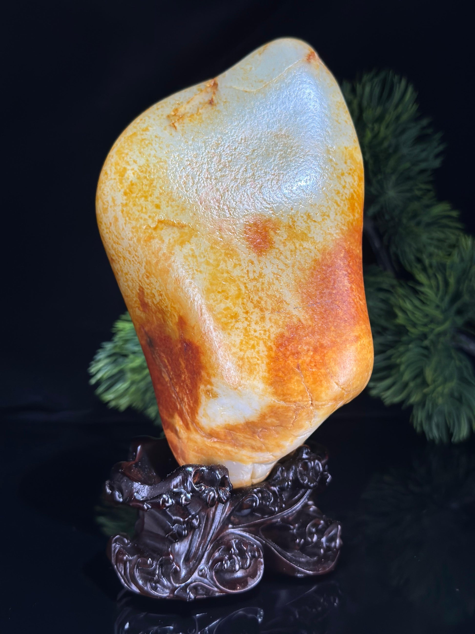 新疆和田玉收藏级白玉红皮洒金皮籽料（yc531357）