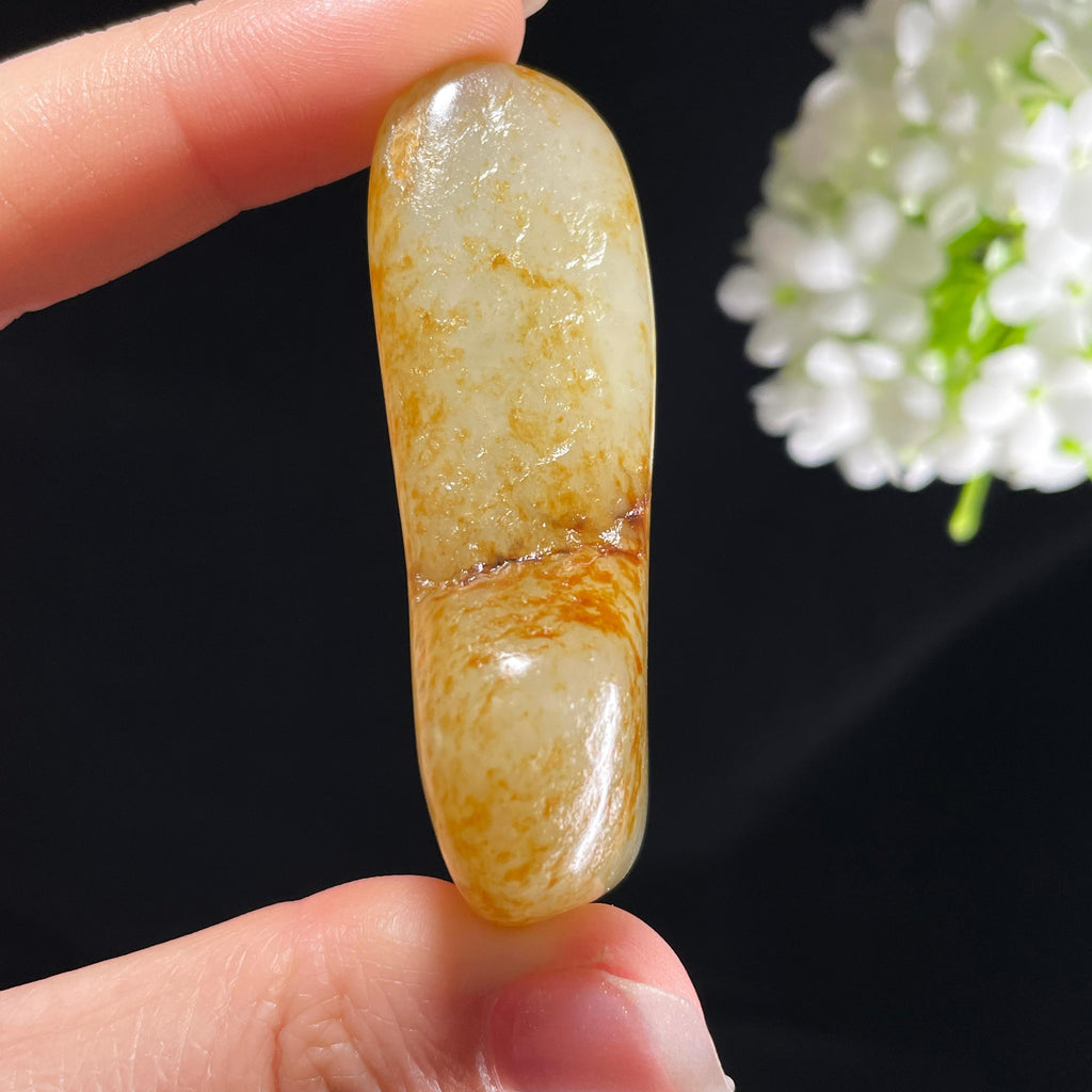和田玉白玉“金珀秋桐”洒金皮籽料（yc394040）