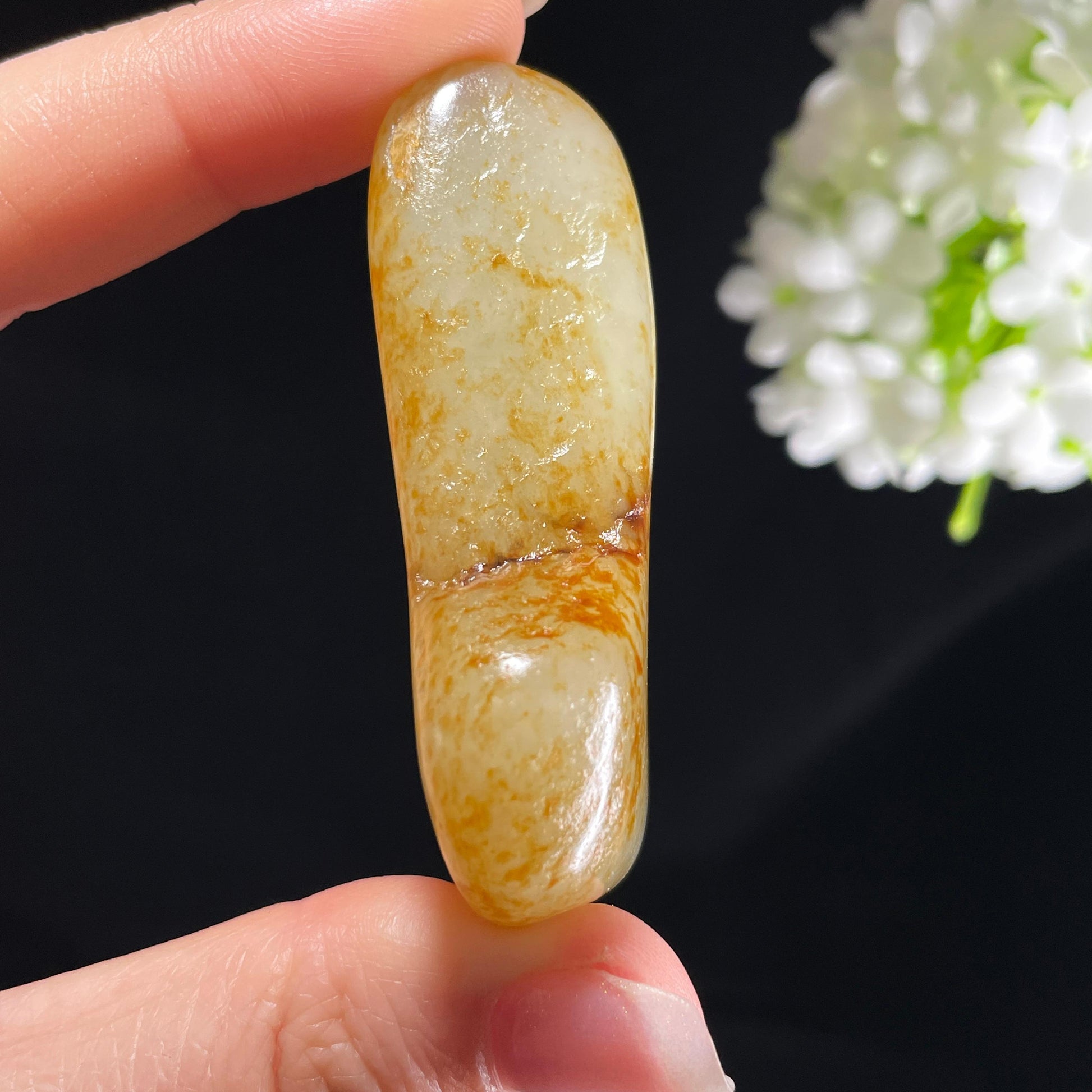 和田玉白玉“金珀秋桐”洒金皮籽料（yc394040）