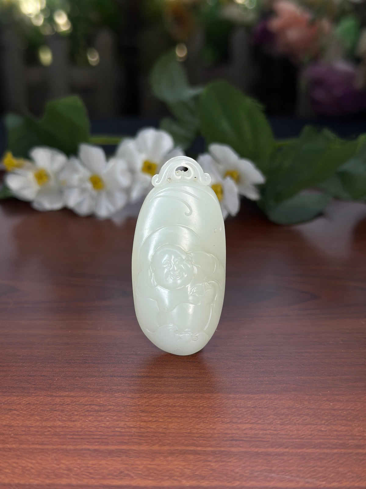 新疆和田玉精品籽料白玉弥勒佛挂件（yc710774）
