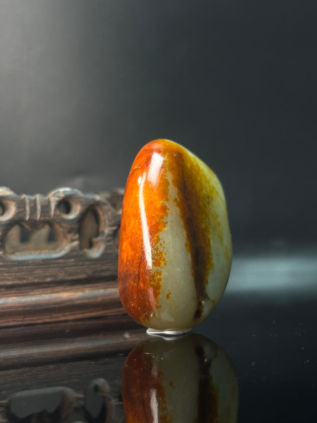 新疆和田玉籽料原石聚红皮挂件2（yc236622）