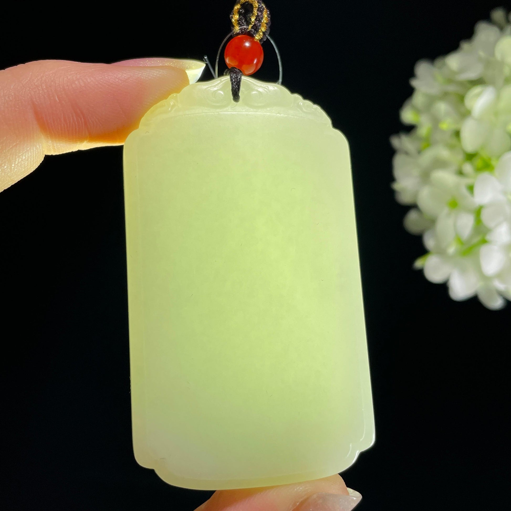 和田玉 “云纹福安白玉无事牌”（yc325297）