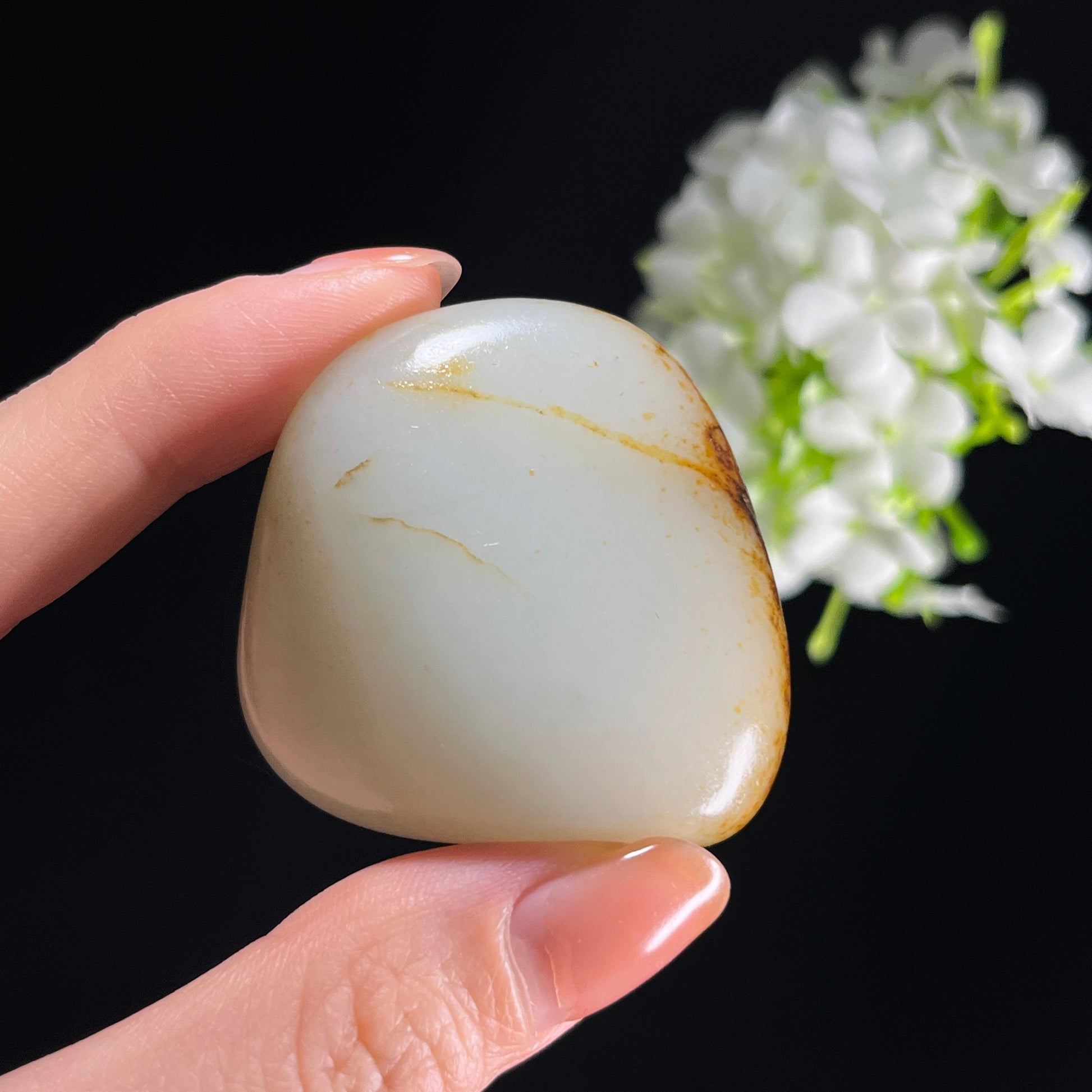 和田玉白玉“烟褐栖石”洒金皮褐皮籽料（yc350909）