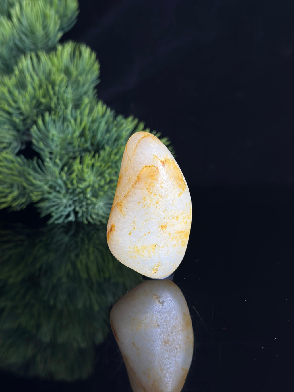 新疆和田玉“碎金敷雪”洒金皮红皮白肉旱籽（yc467893）