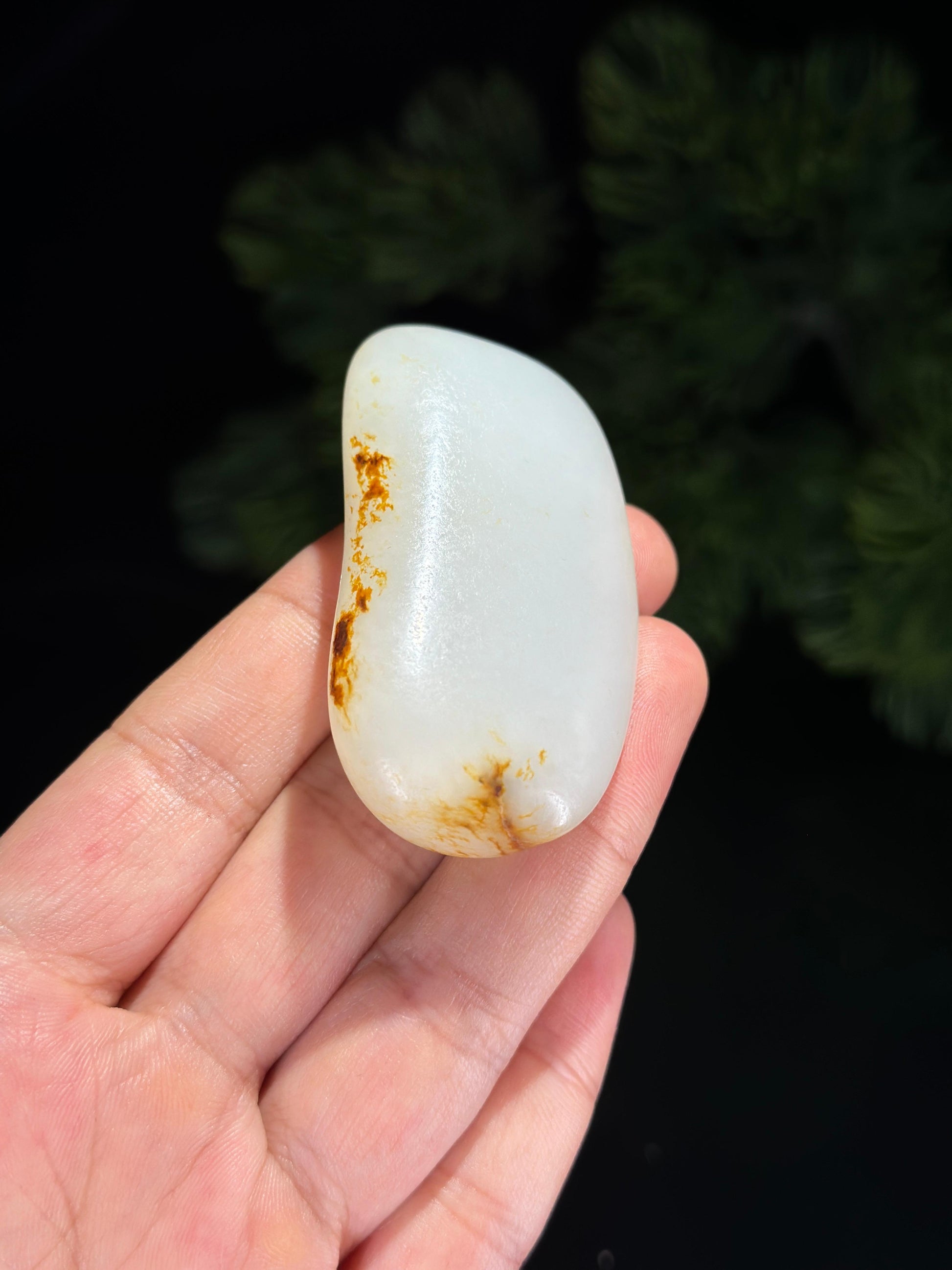 新疆和田玉一级白洒红皮珍品挂件手把两用籽（yc504864）