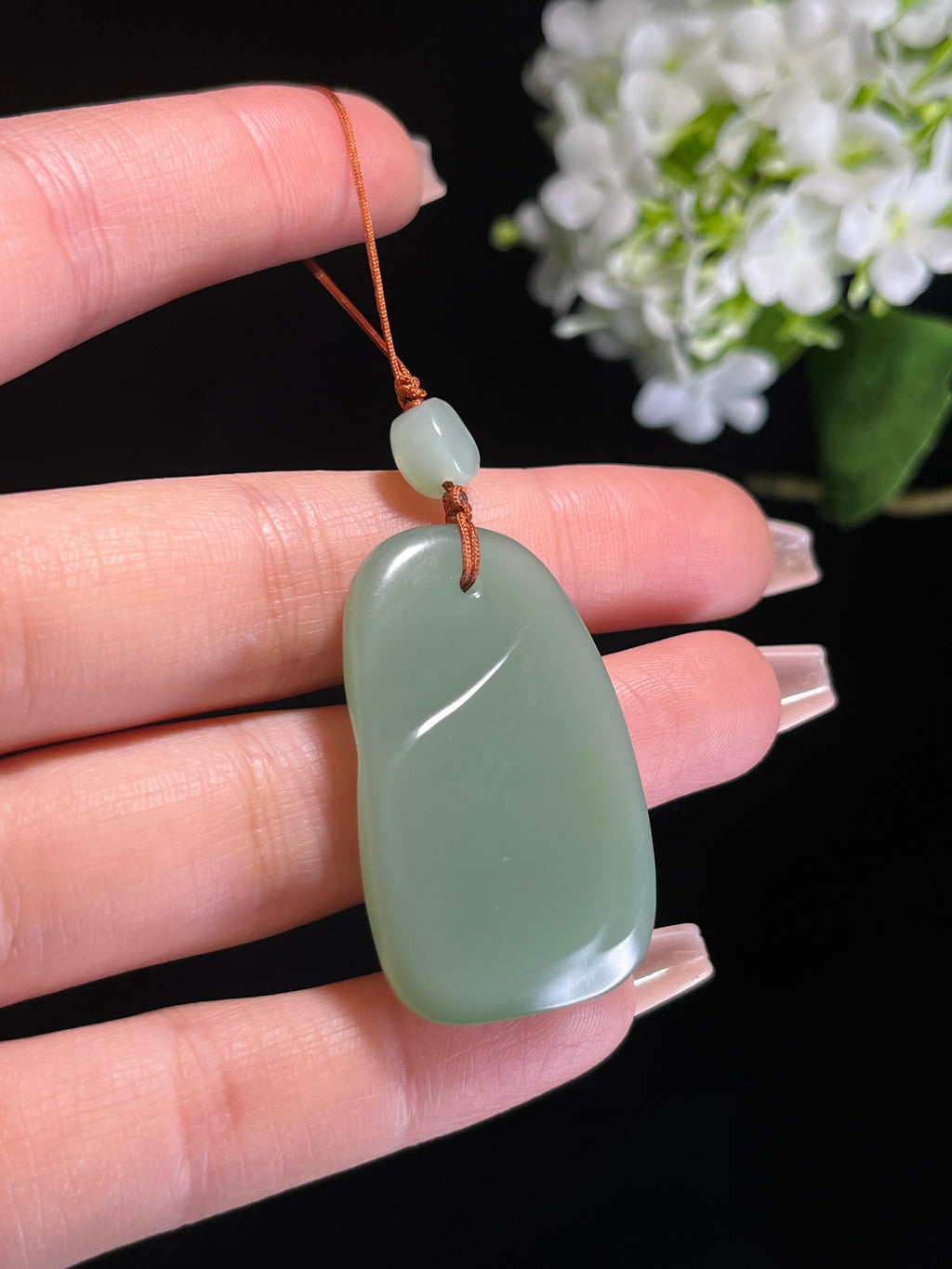 和田玉青玉“青韵如意”挂件（yc261709）