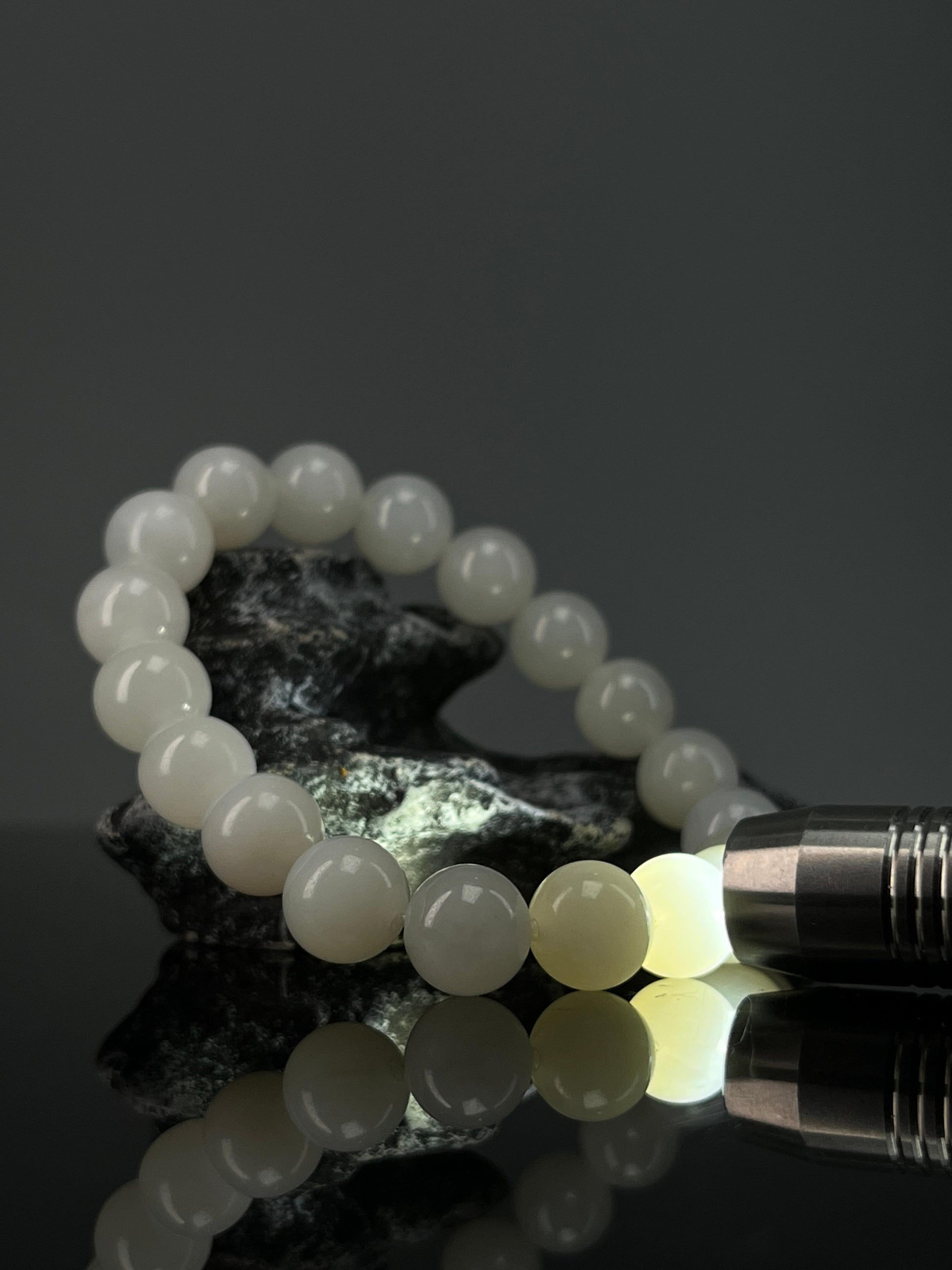 天然和田玉白玉手串（秒）（yc234044）