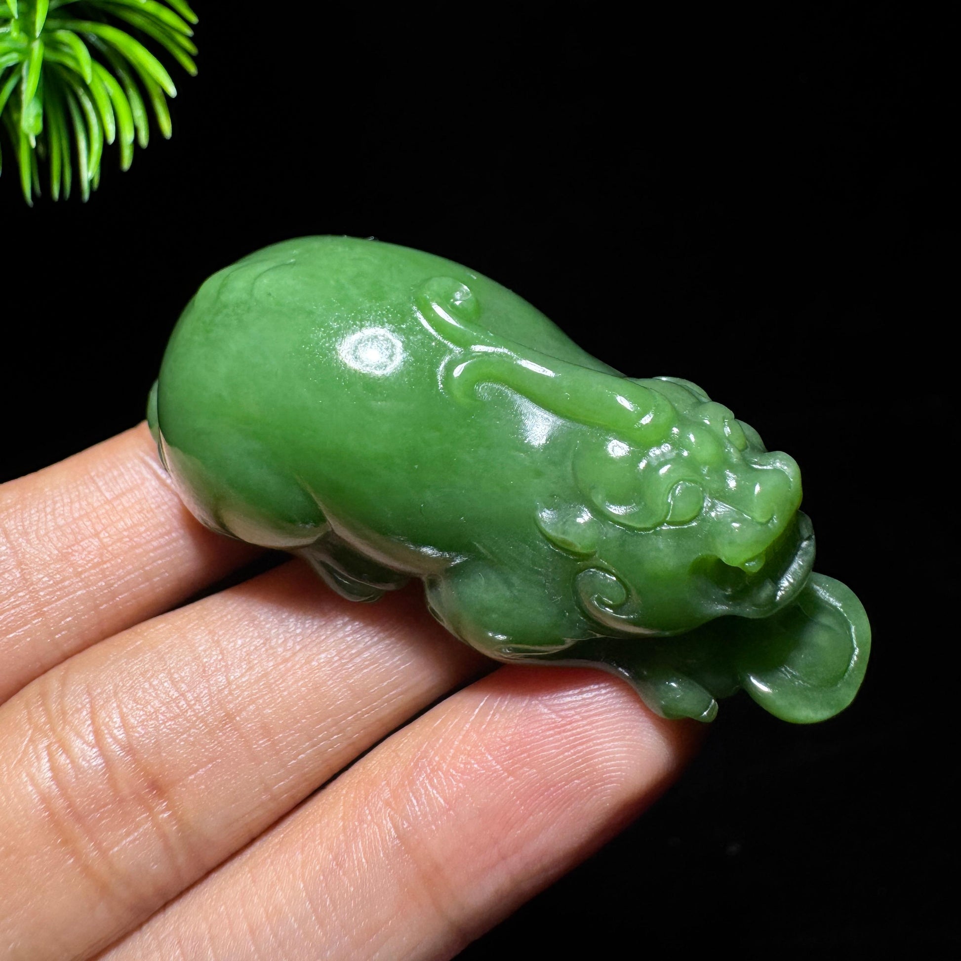 和田玉山料碧玉貔貅（yc692645）