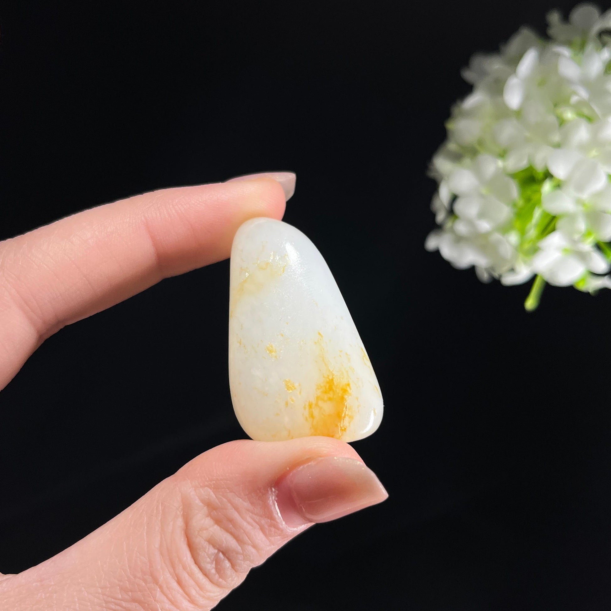 和田玉白玉“金缕穿云”洒金皮籽料（yc353871）