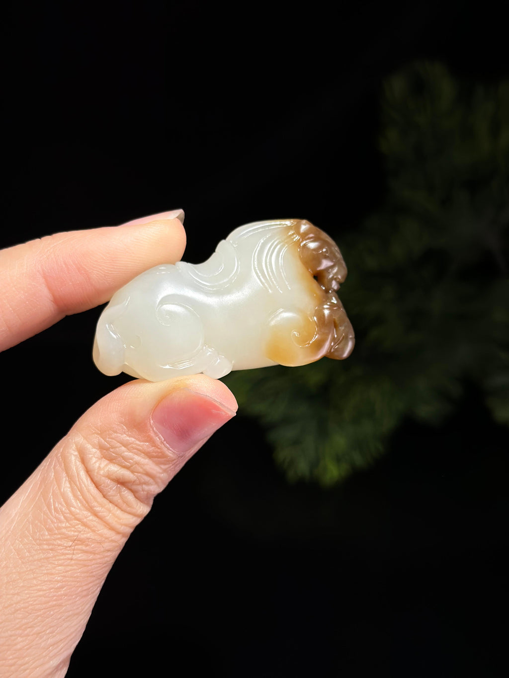 和田玉糖白玉马到成功挂件（yc693500）