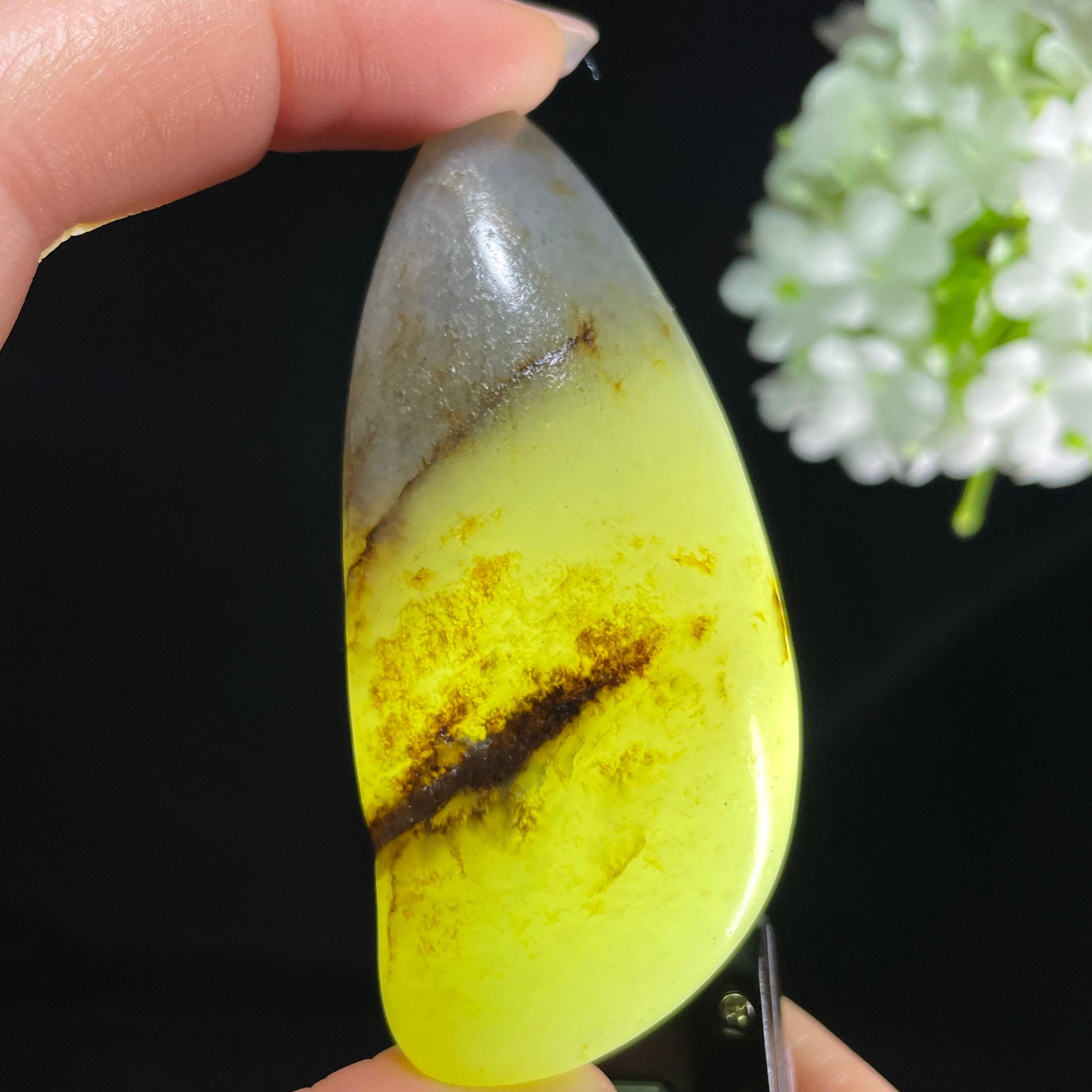 和田玉青花“江雾凝月”黑皮秋梨皮籽料（yc394234）