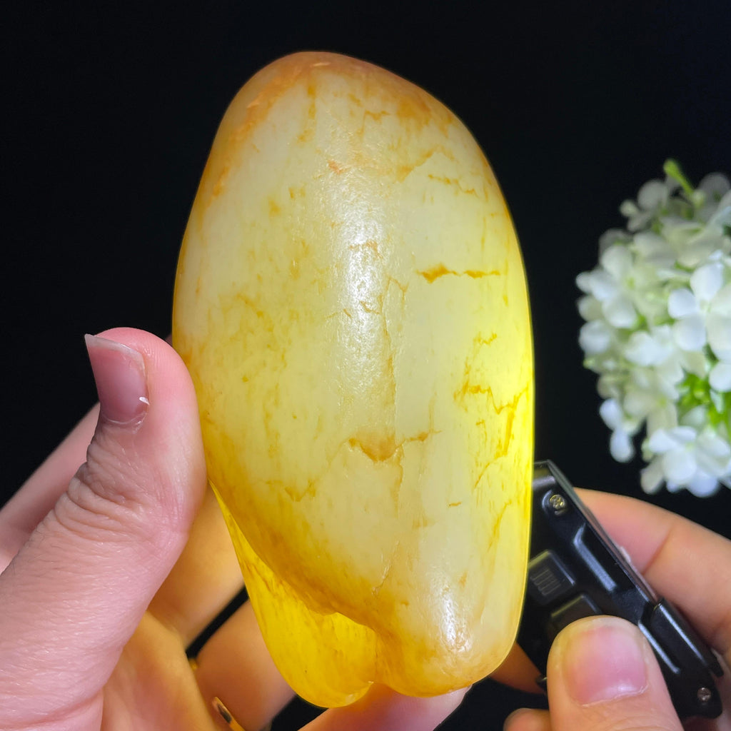 新疆和田玉“秋纹漫野”白玉洒金皮红皮籽料（yc443029）
