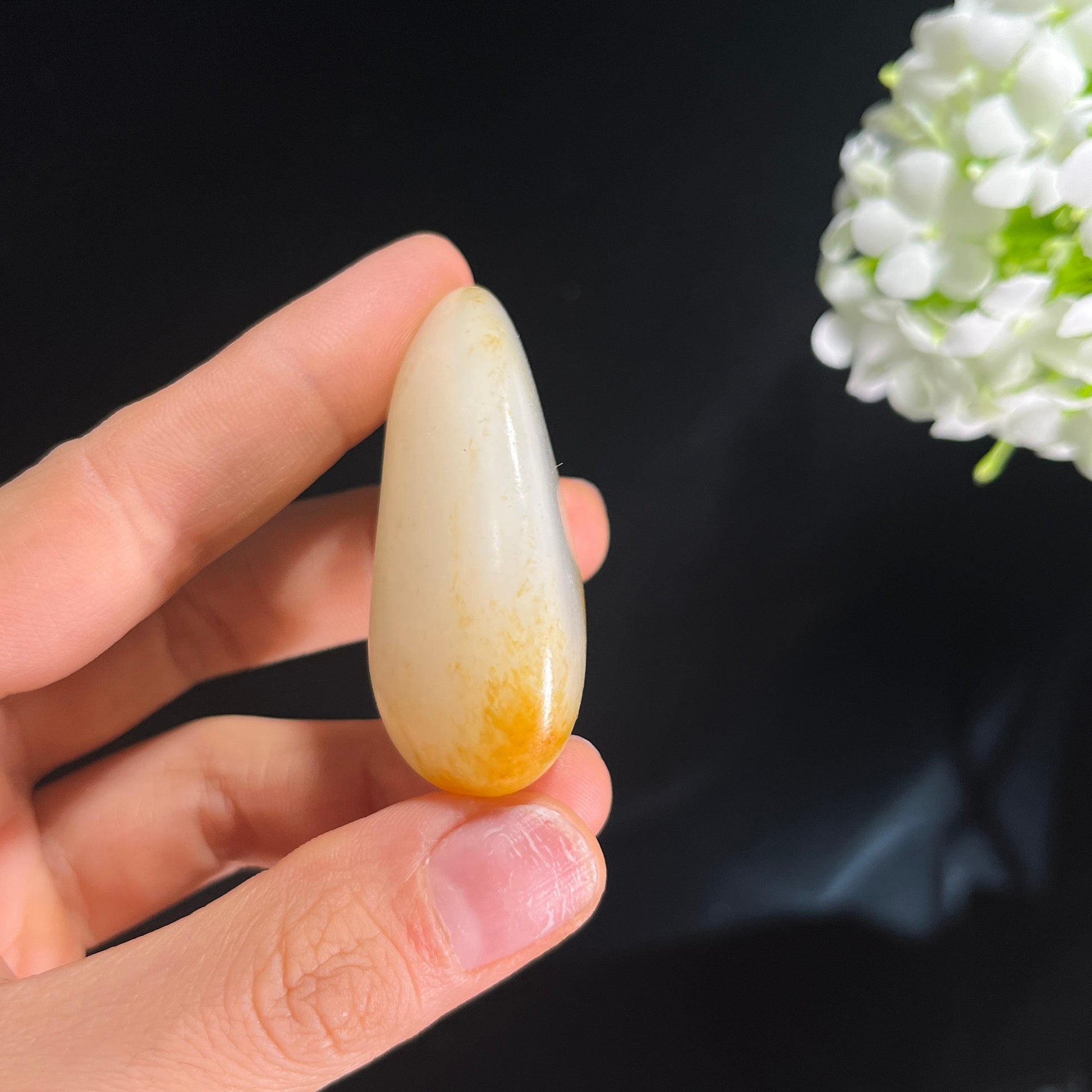 和田玉白玉洒金皮“金镶玉”籽料原石（yc284970）