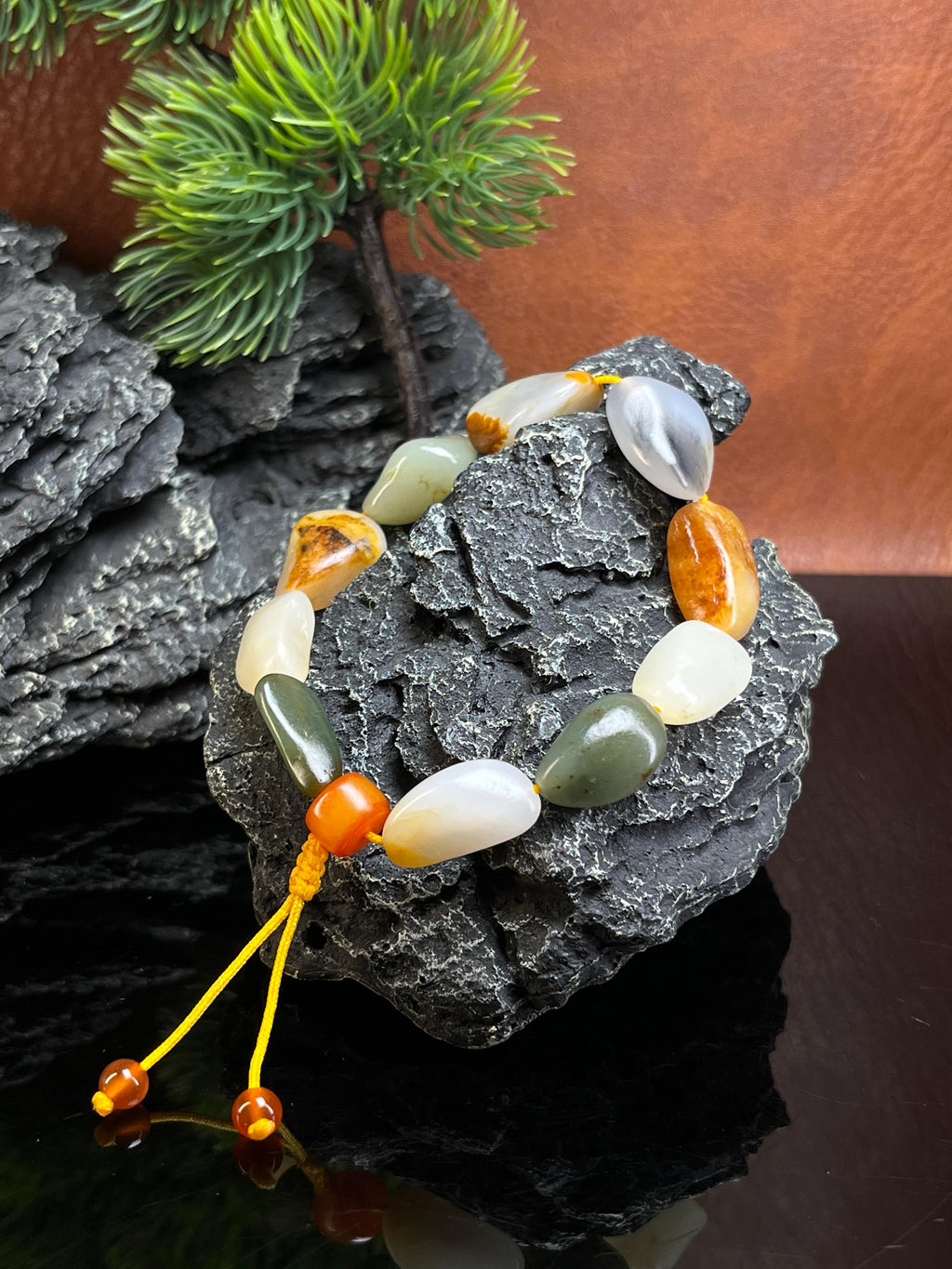 新疆和田玉籽料原石多宝手串原皮原色无修（yc229204）