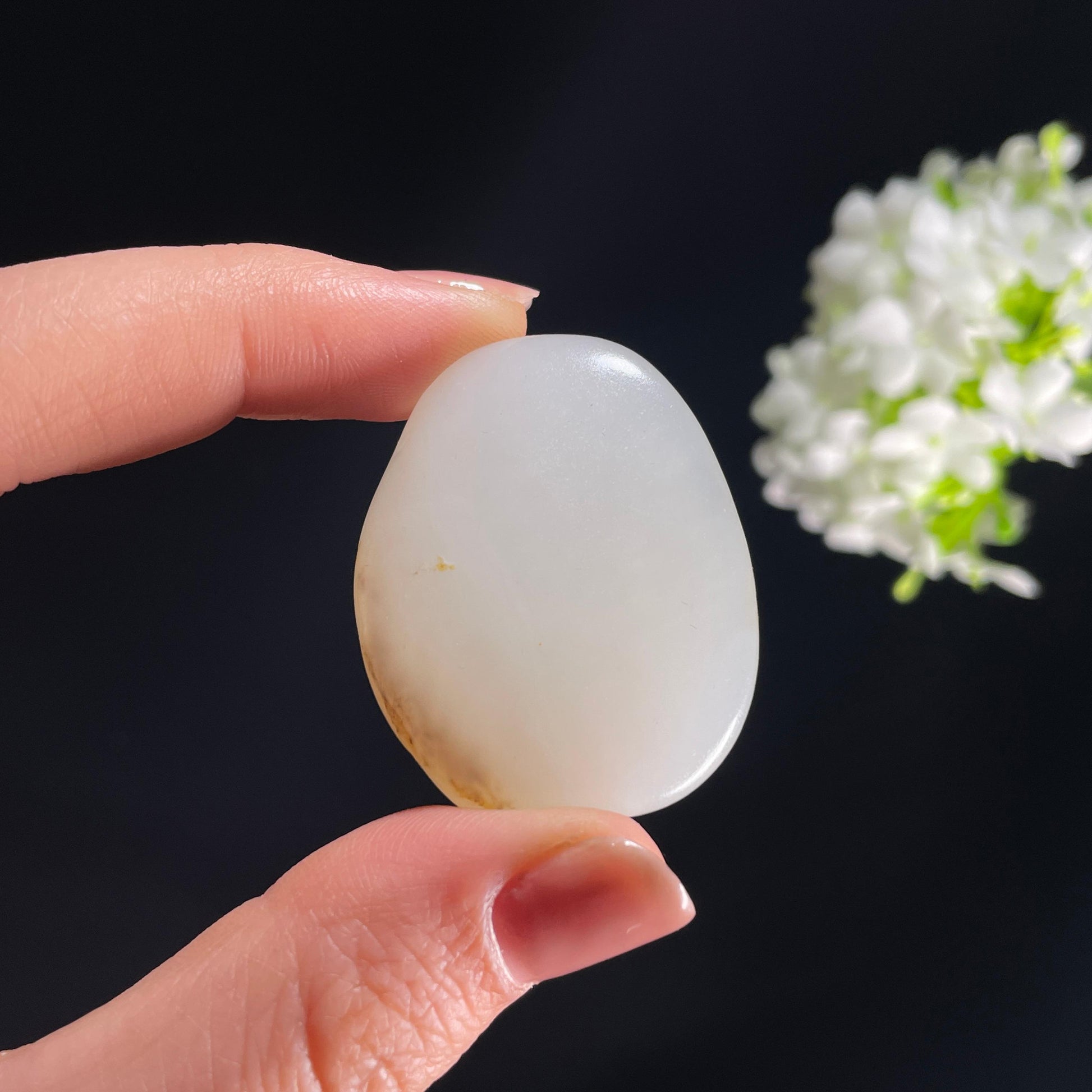 和田玉白玉洒金皮“秋痕”籽料原石（yc284248）