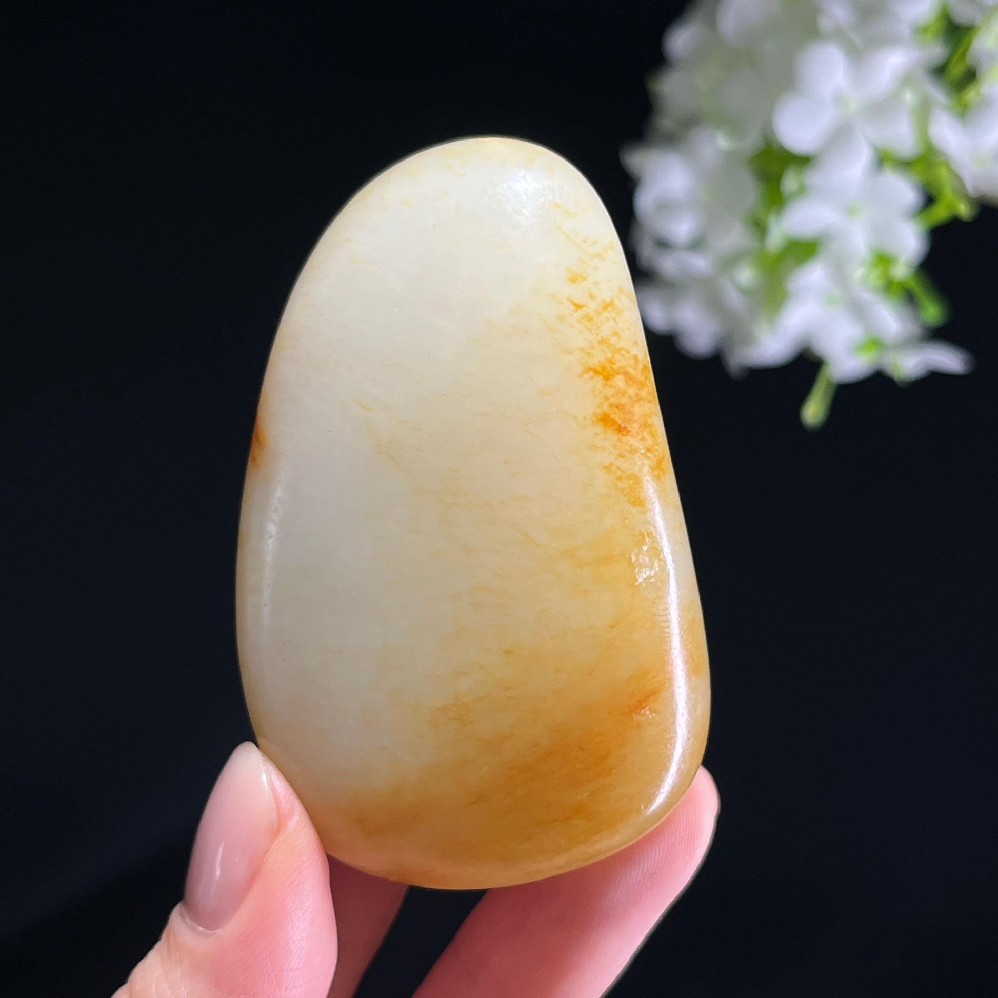 和田玉白玉“红影摇金”洒金皮红皮籽料（yc354457）