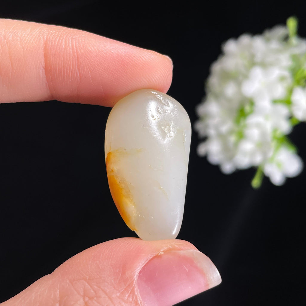和田玉白玉“夕照垂玉”聚红皮籽料（yc416758）